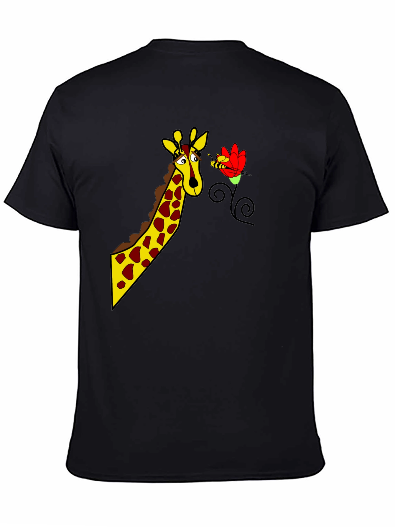 Giraffe & Bee Graphic Tee - Black