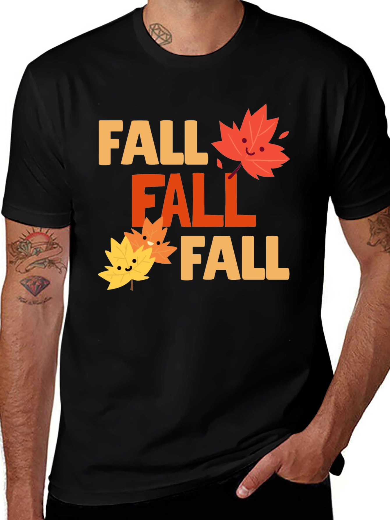 Festive Fall Graphic Tee - Black Cotton Blend Shirt