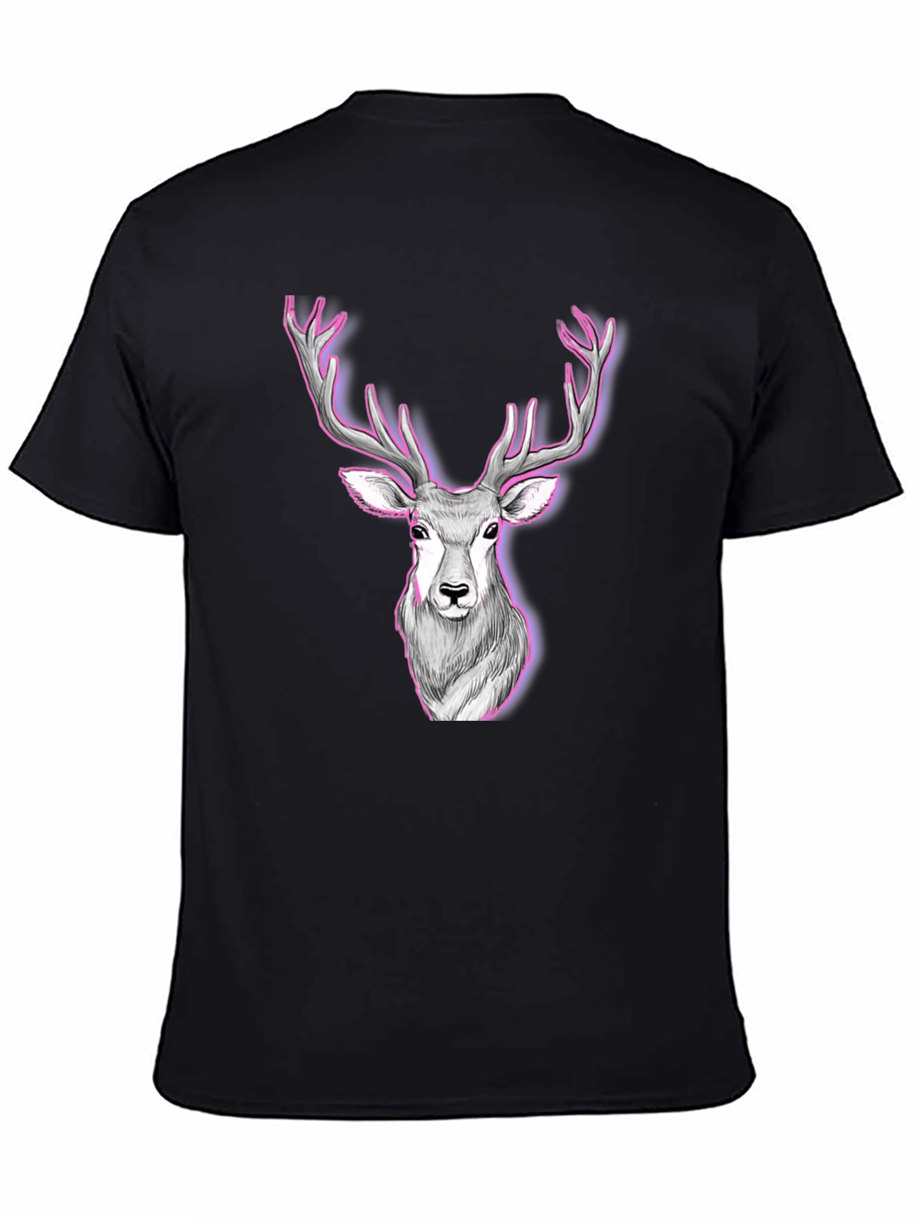 Deer Graphic Print Tee - Black