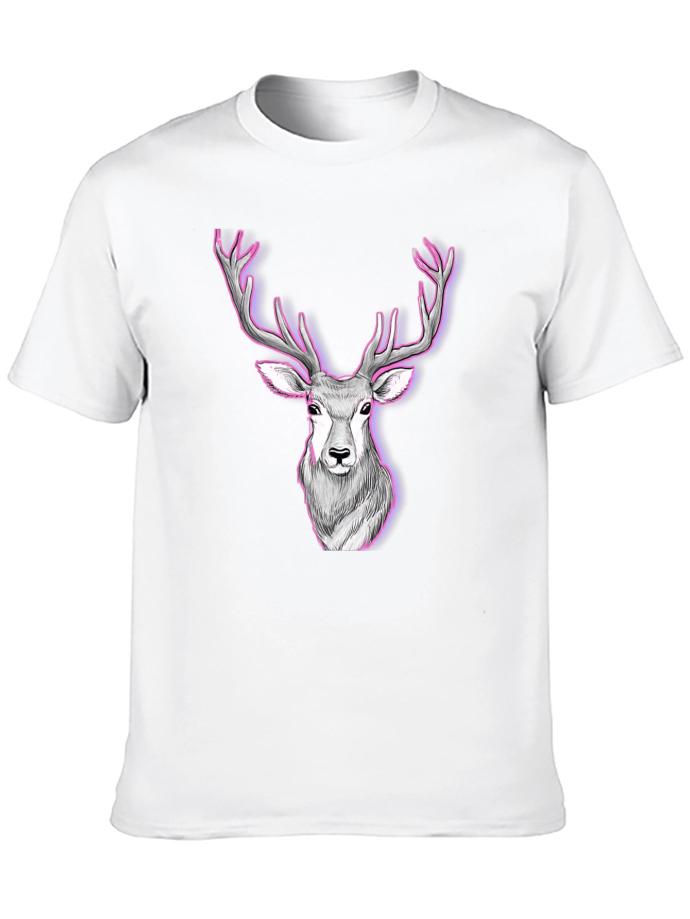 Deer Graphic Print Tee - Black