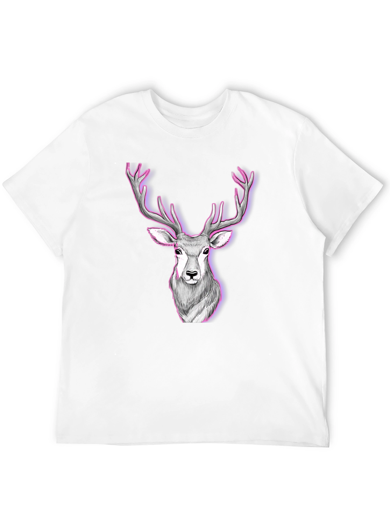 Deer Graphic Print Tee - Black