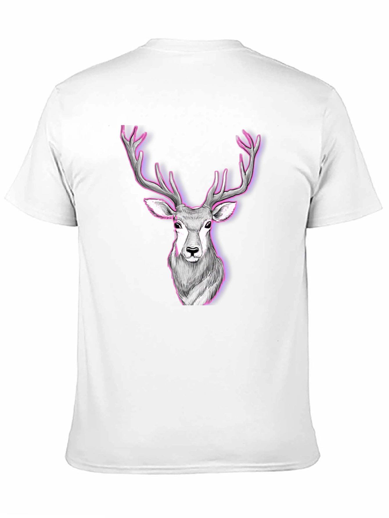 Deer Graphic Print Tee - Black
