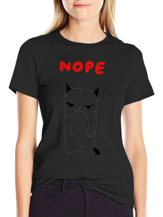 Grumpy Cat Nope Black T-Shirt