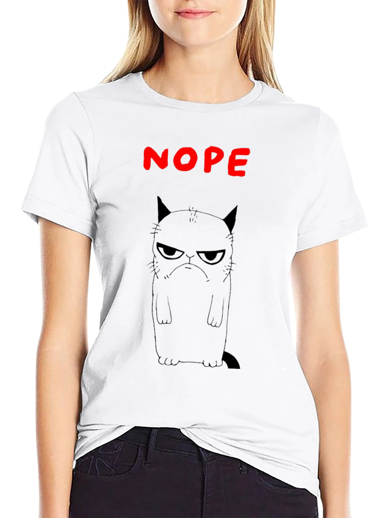 Grumpy Cat Nope Black T-Shirt