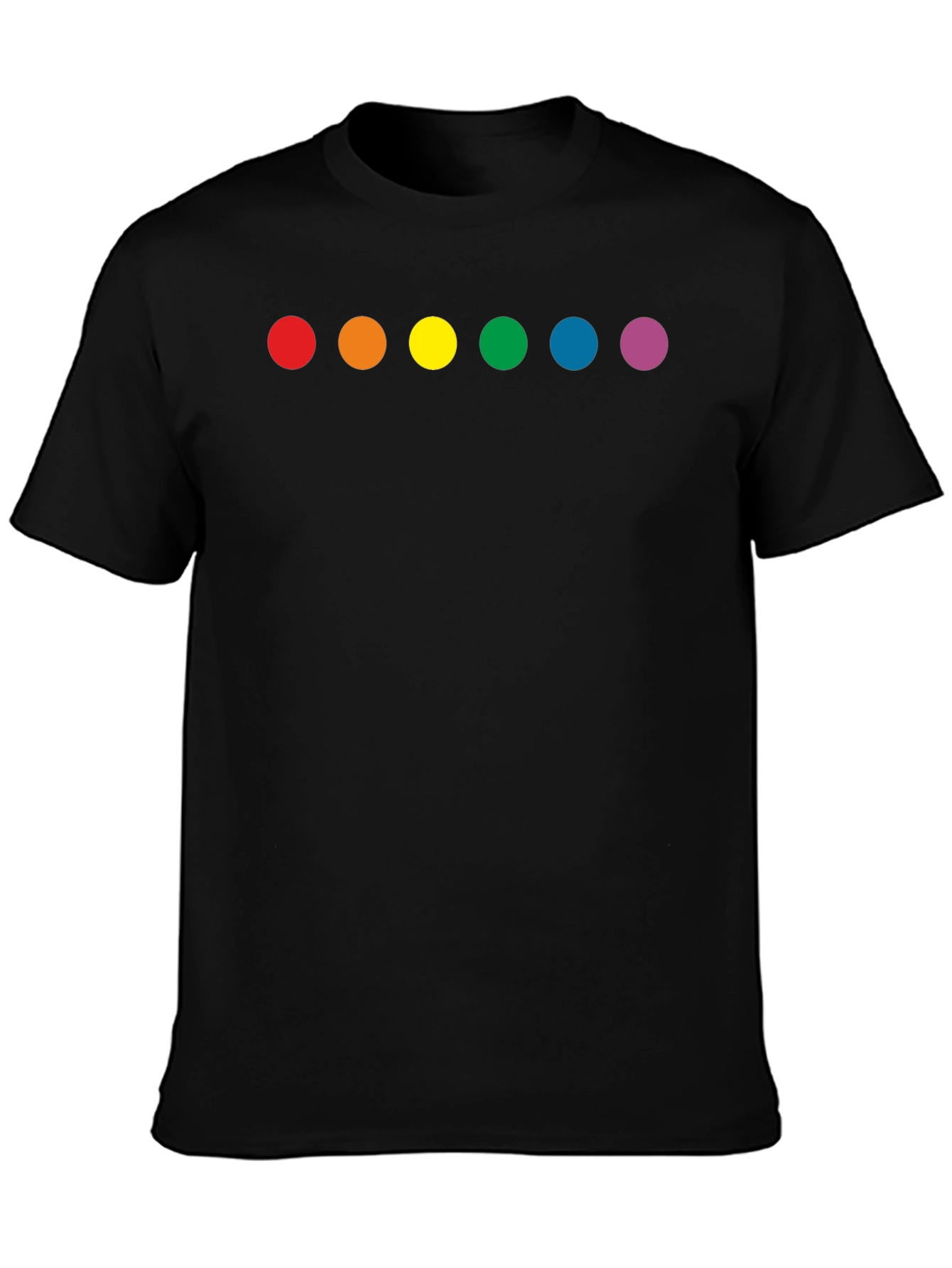 Rainbow Dot Graphic Black T-Shirt