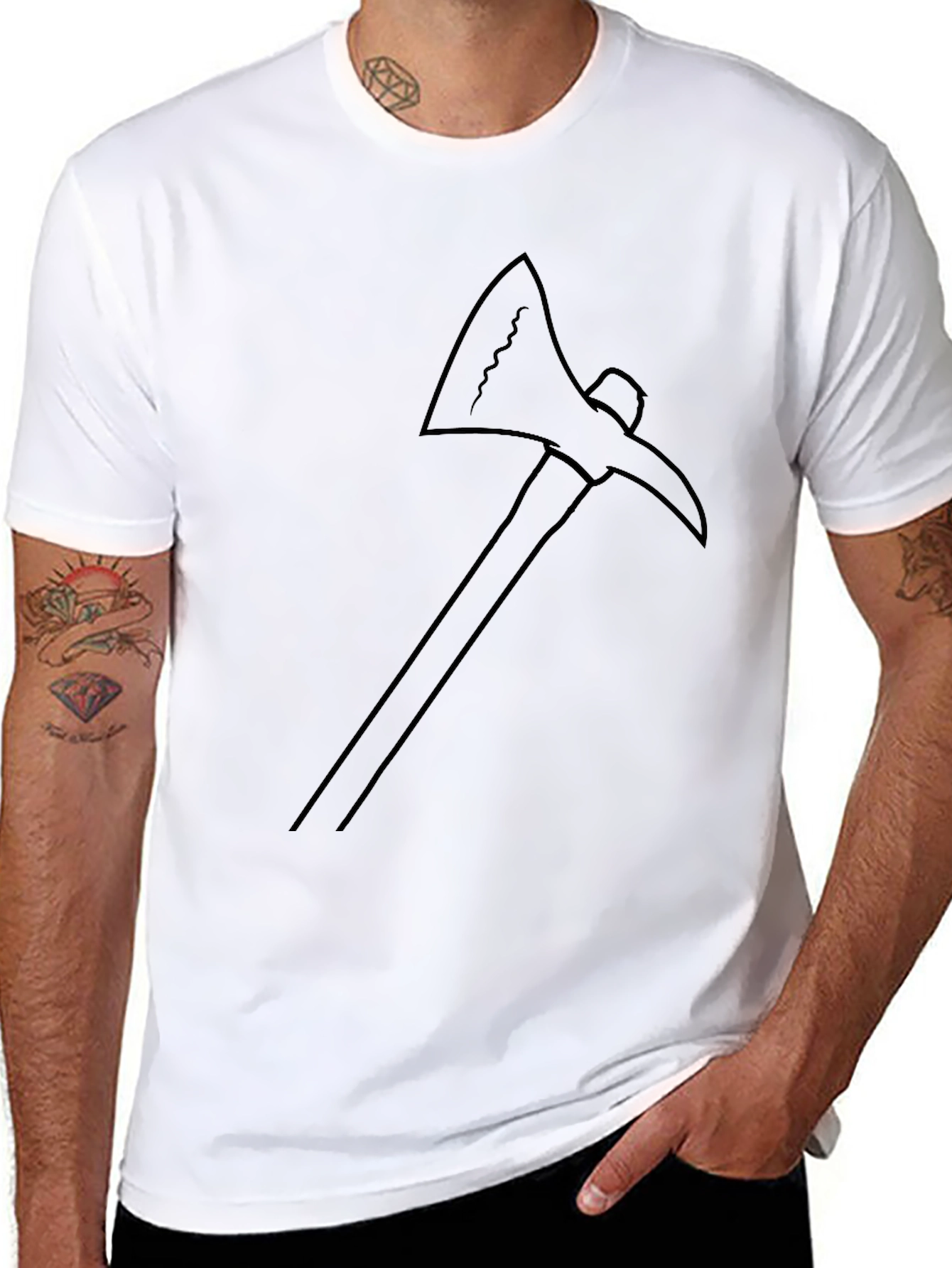 Axe Graphic Print Black Casual T-Shirt