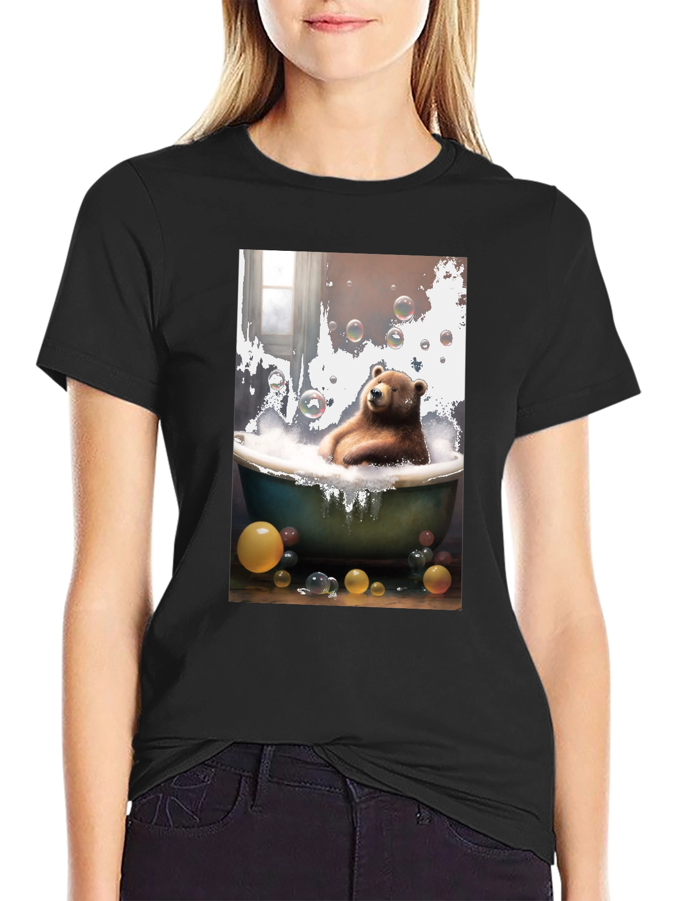 Bear in Tub T-Shirt - Unique Graphic Tee