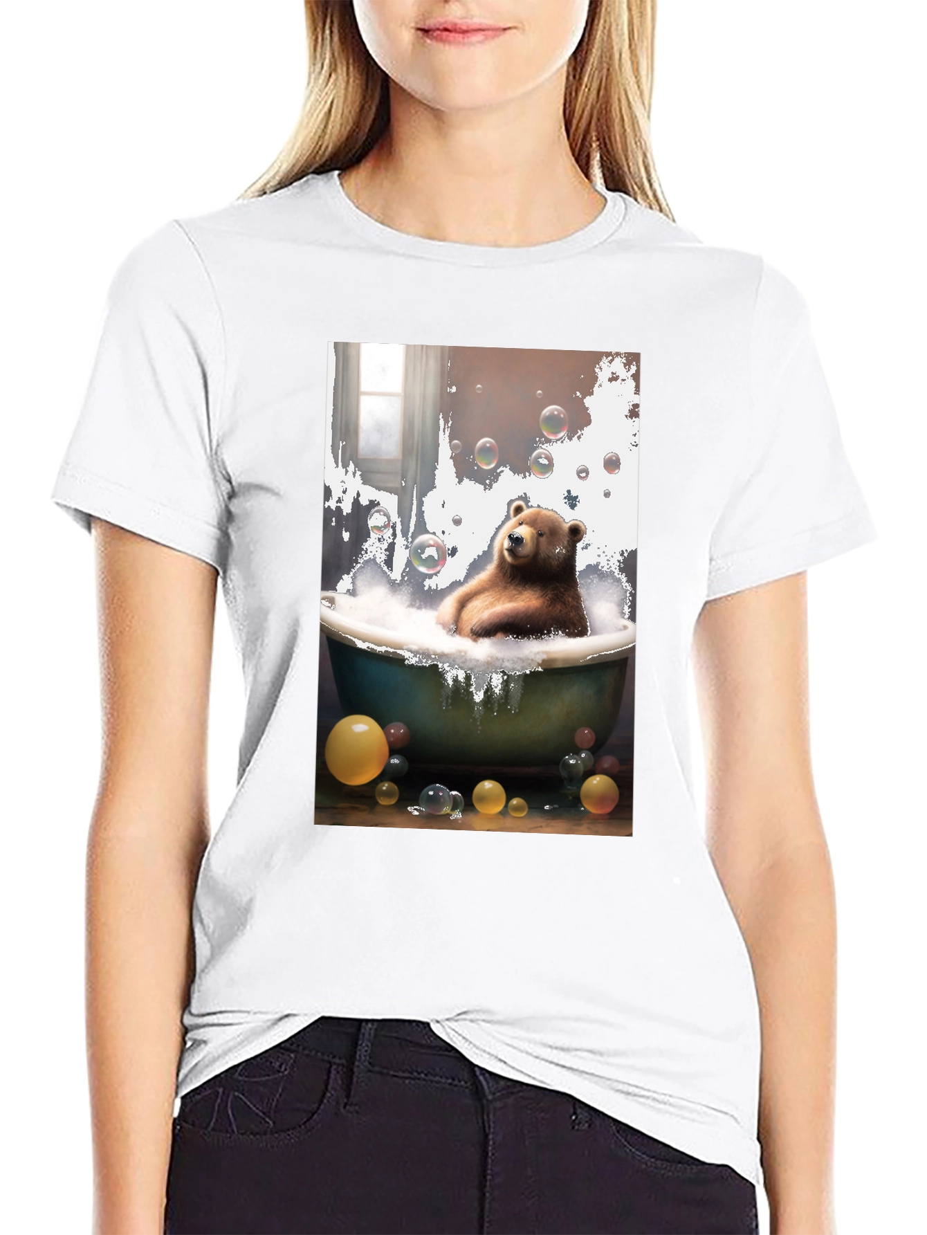 Bear in Tub T-Shirt - Unique Graphic Tee