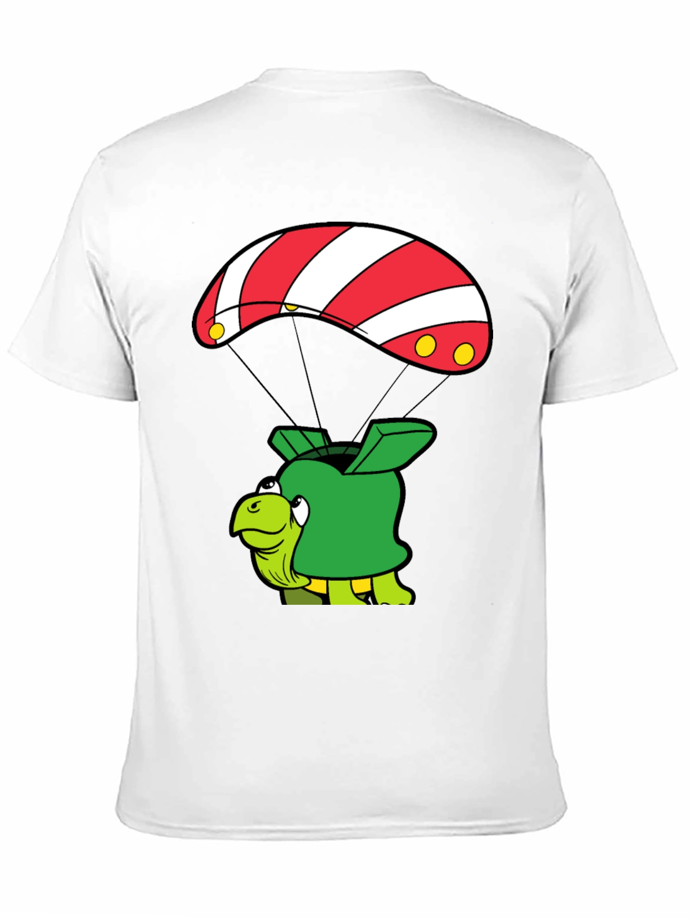 Turtle Parachute Black T-Shirt - Funny Cartoon Design