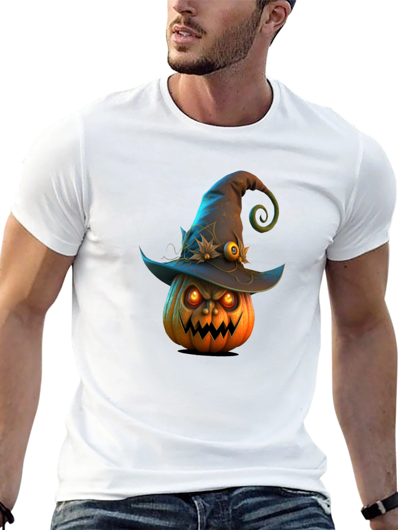Halloween Pumpkin Witch Hat T-Shirt