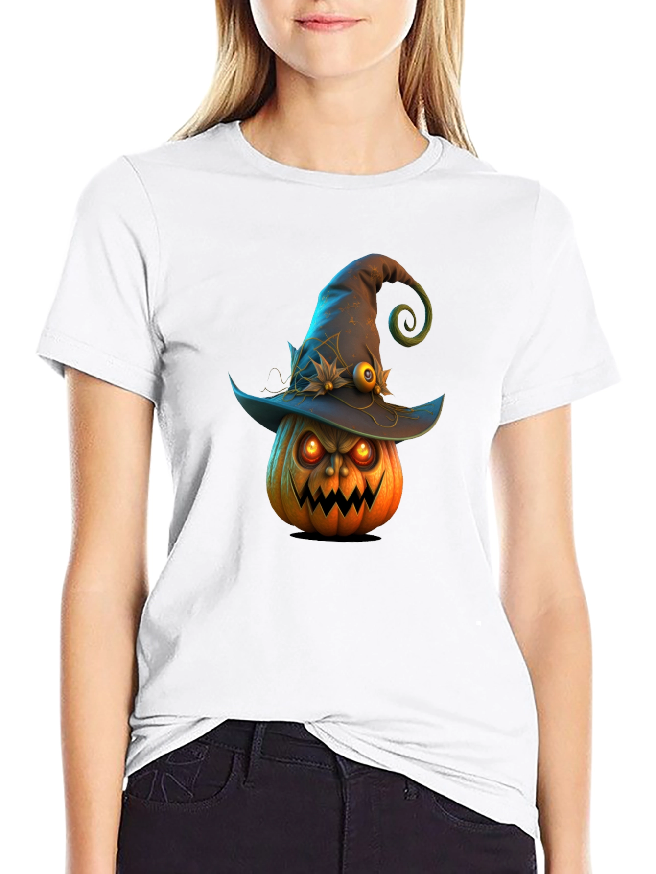 Halloween Pumpkin Witch Hat T-Shirt