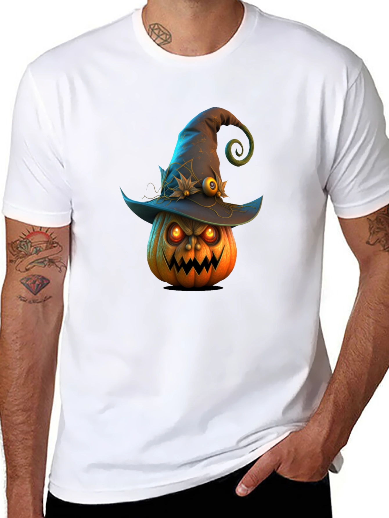 Halloween Pumpkin Witch Hat T-Shirt
