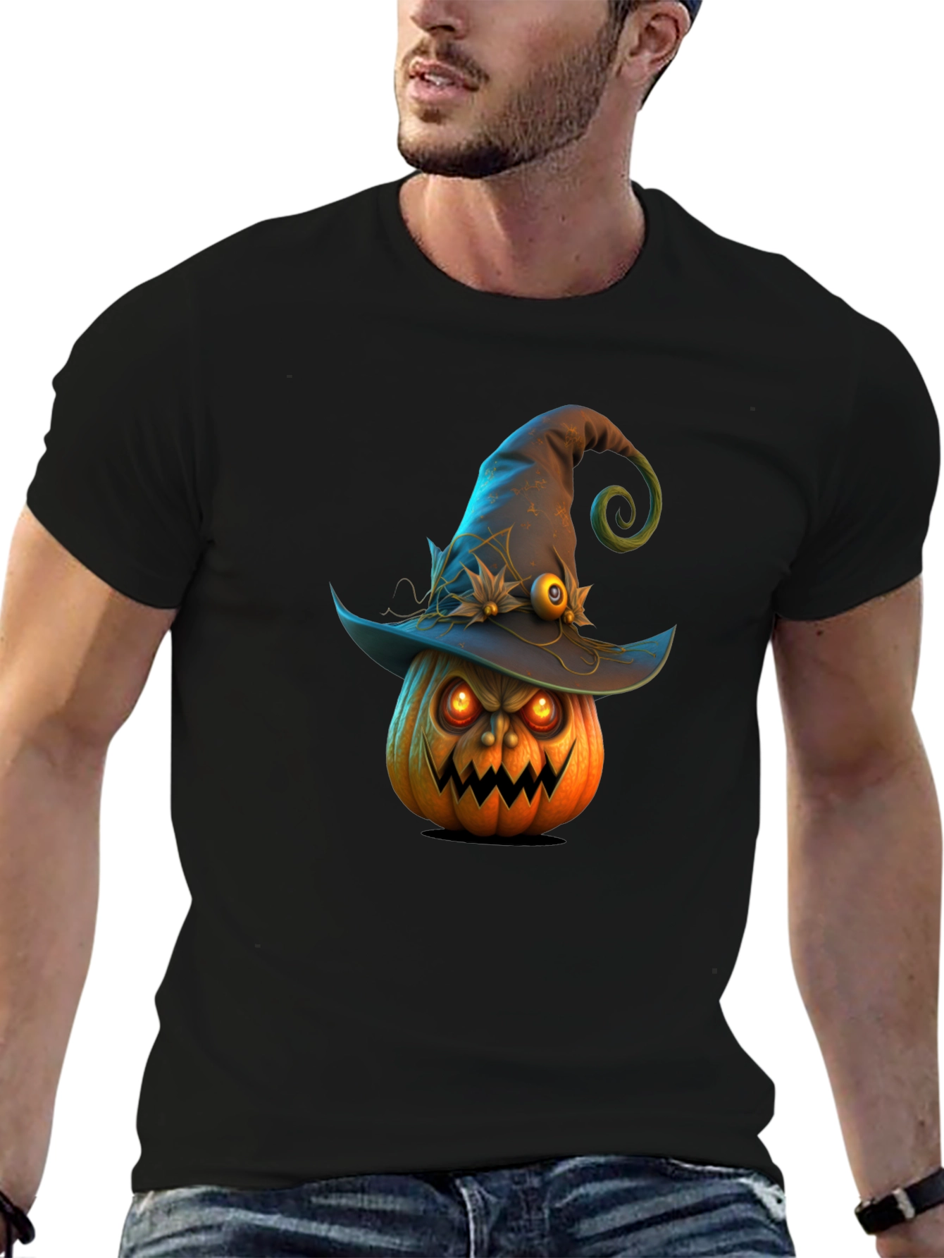 Halloween Pumpkin Witch Hat T-Shirt