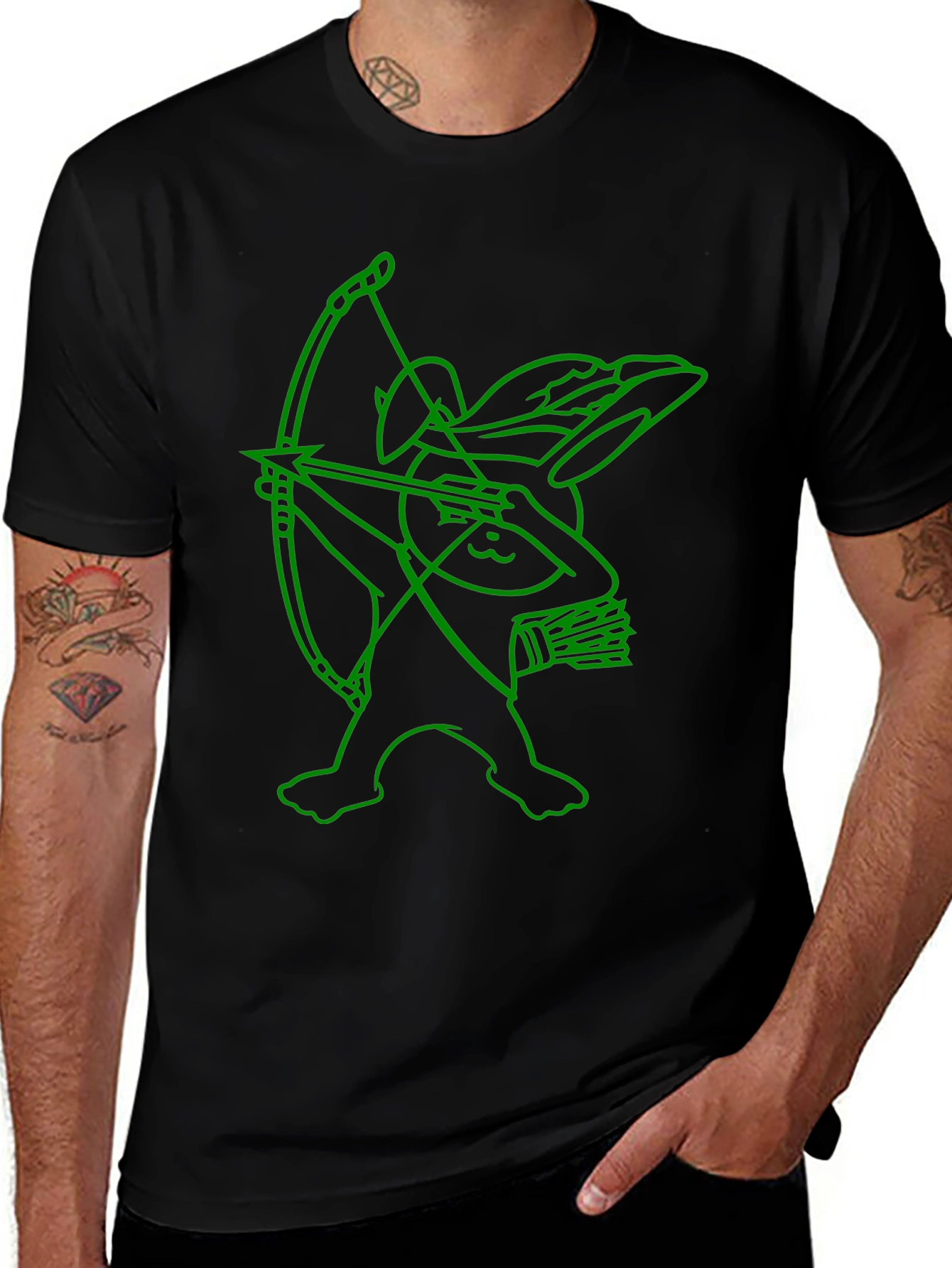 Archer Bunny Tee - Funny Graphic Print
