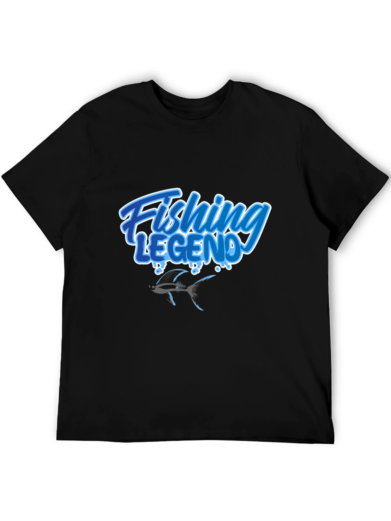 Fishing Legend Graphic Tee - Black