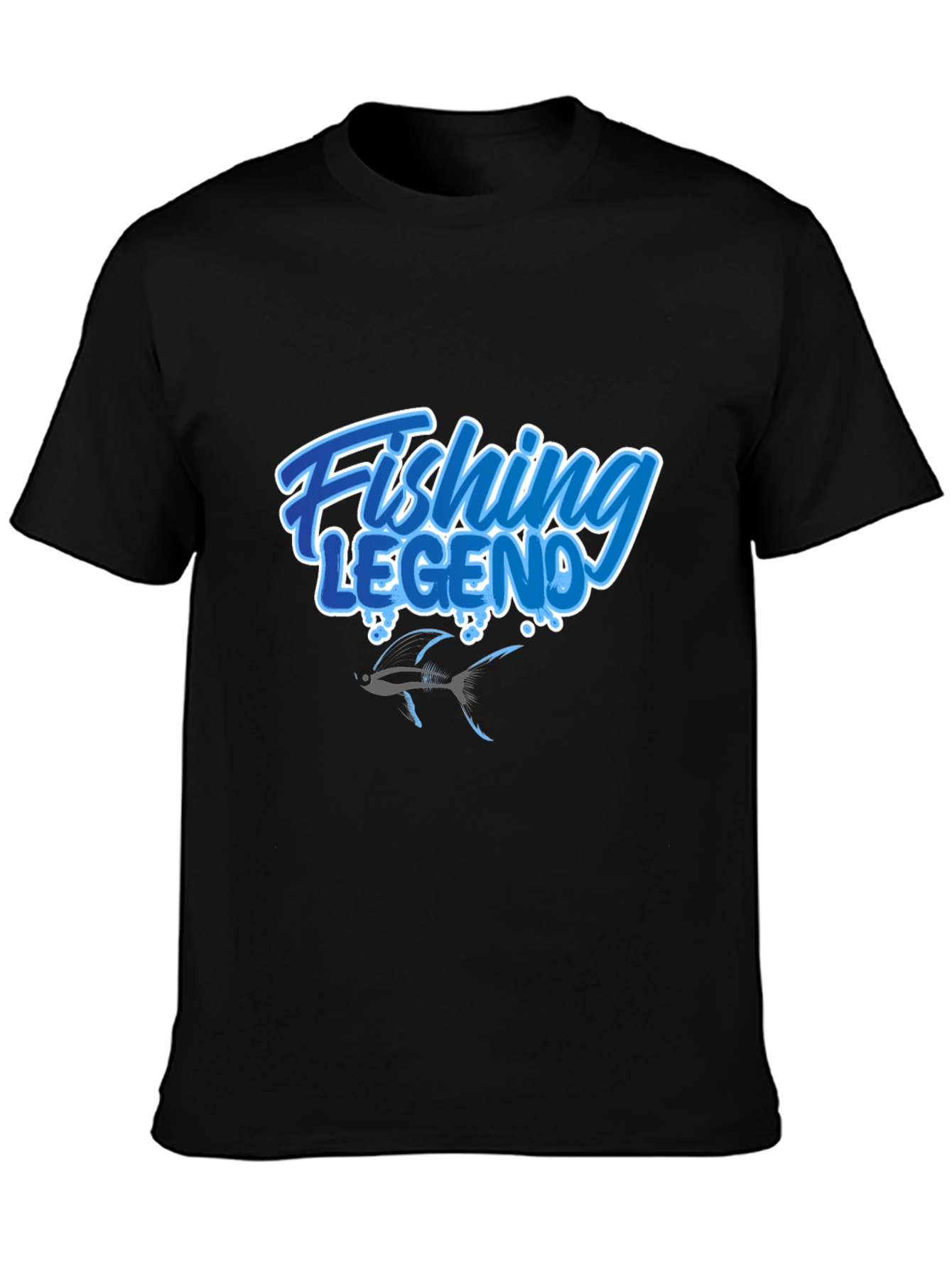 Fishing Legend Graphic Tee - Black