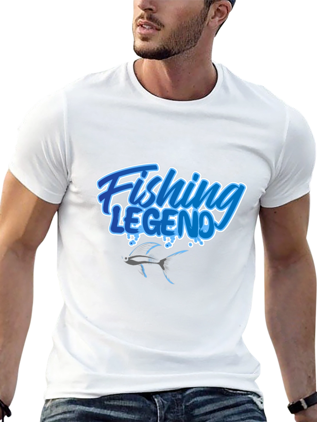 Fishing Legend Graphic Tee - Black