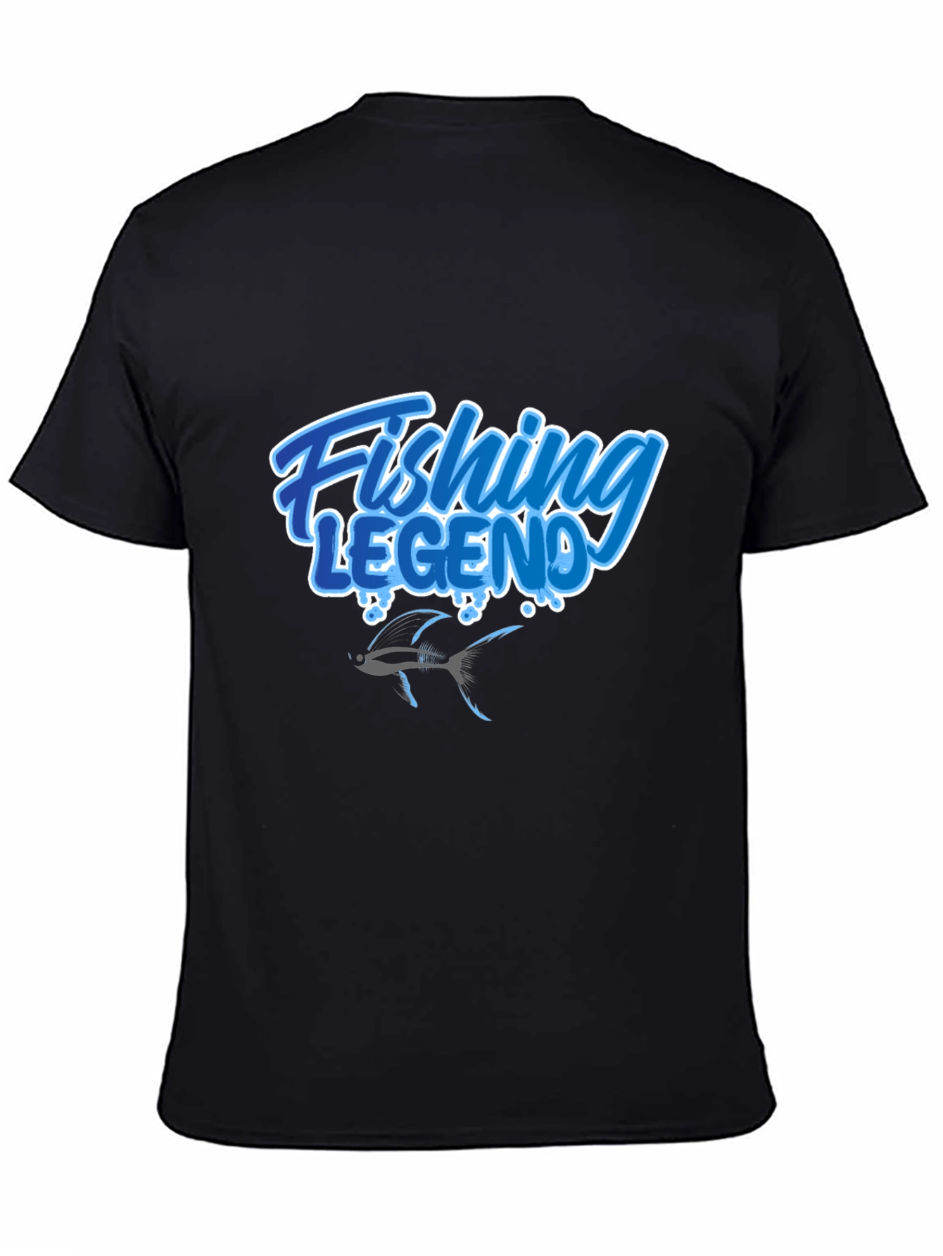 Fishing Legend Graphic Tee - Black