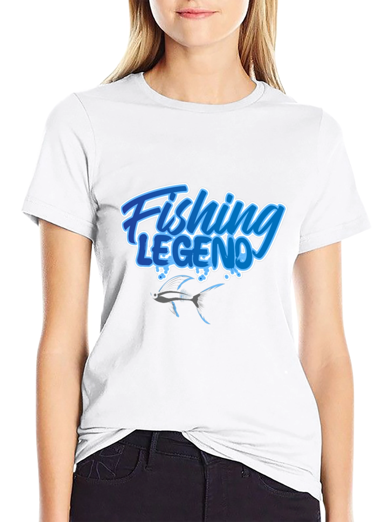 Fishing Legend Graphic Tee - Black
