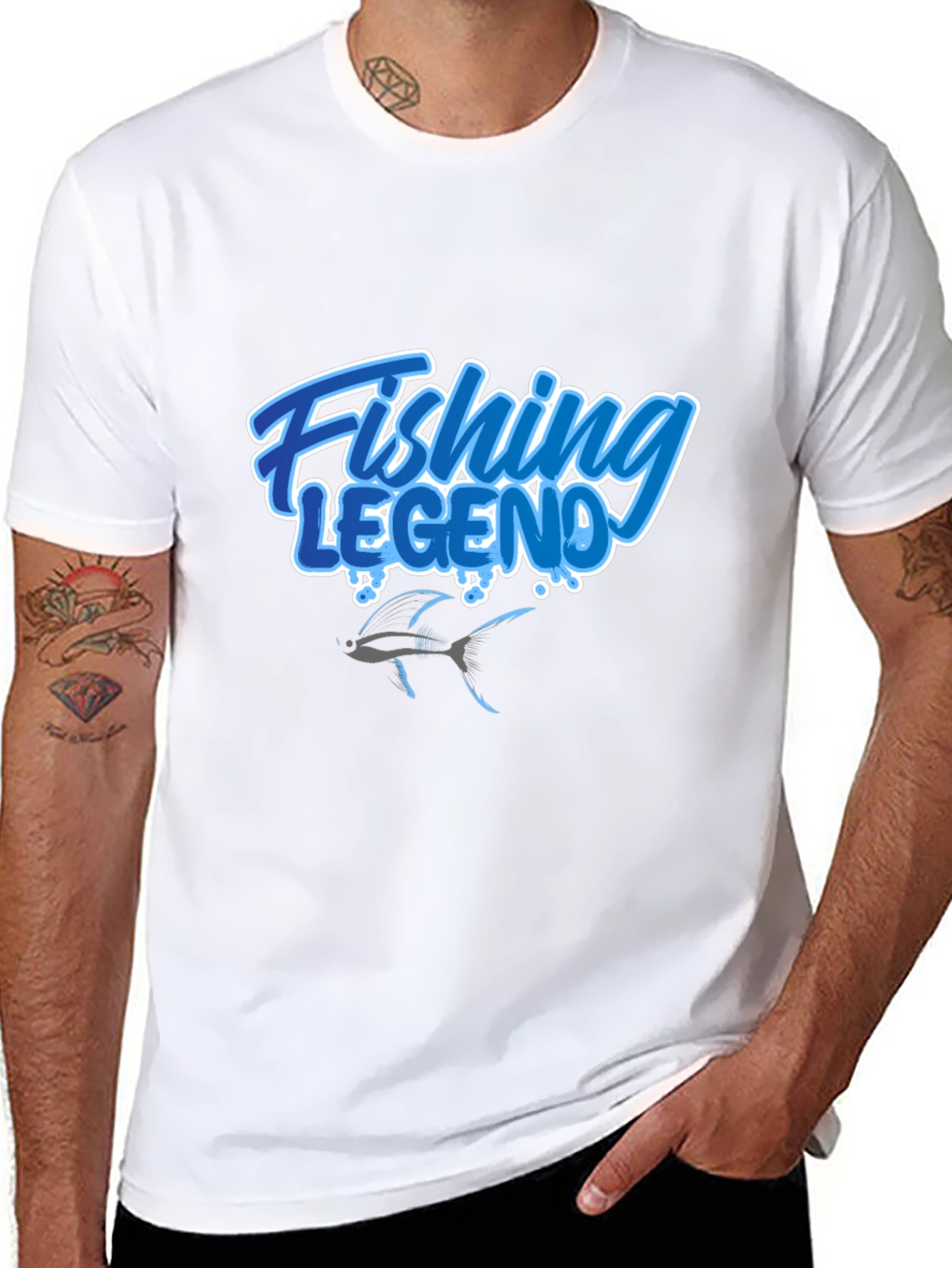 Fishing Legend Graphic Tee - Black