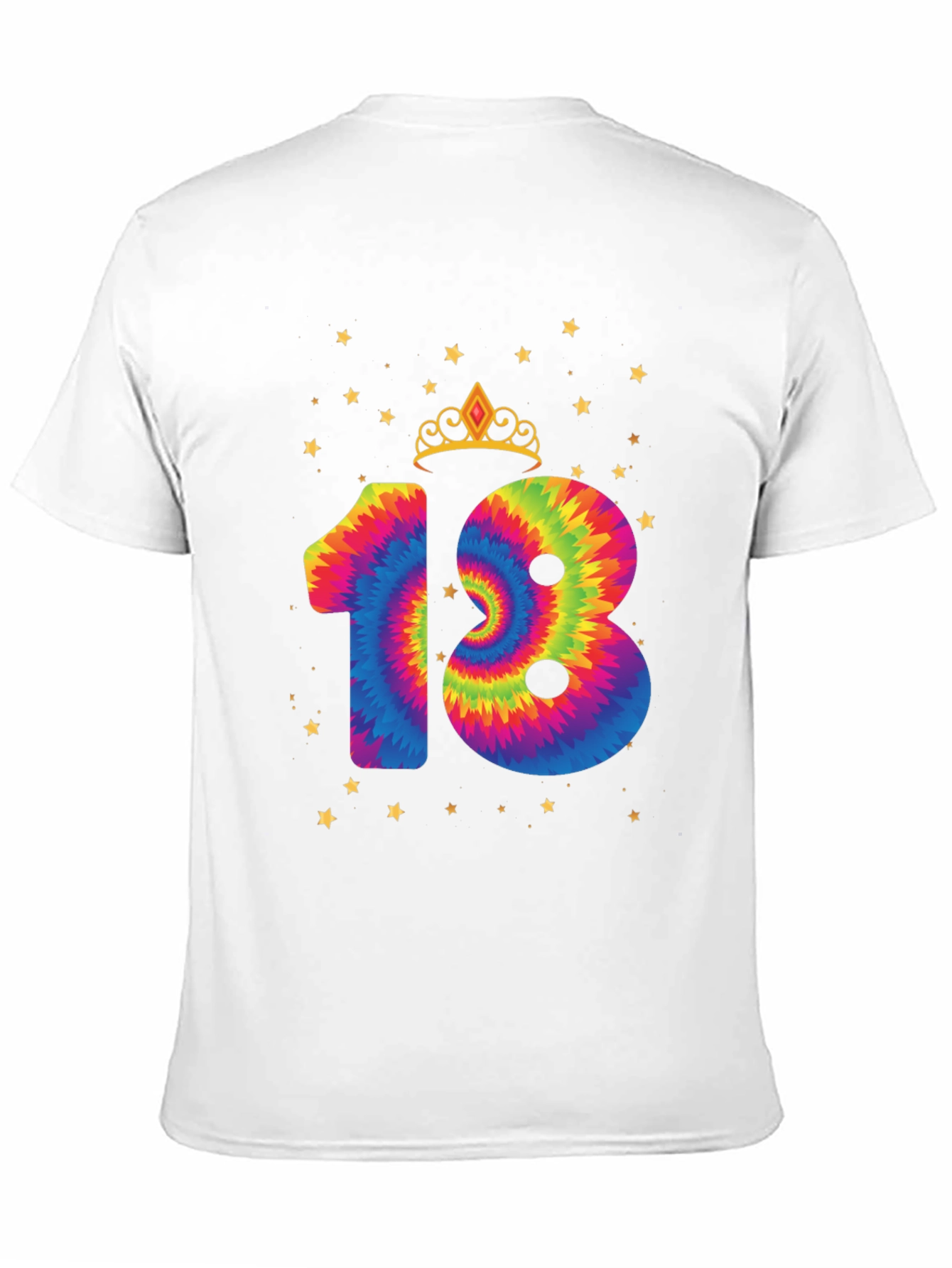 Tie Dye 18th Birthday Crown Star T-Shirt