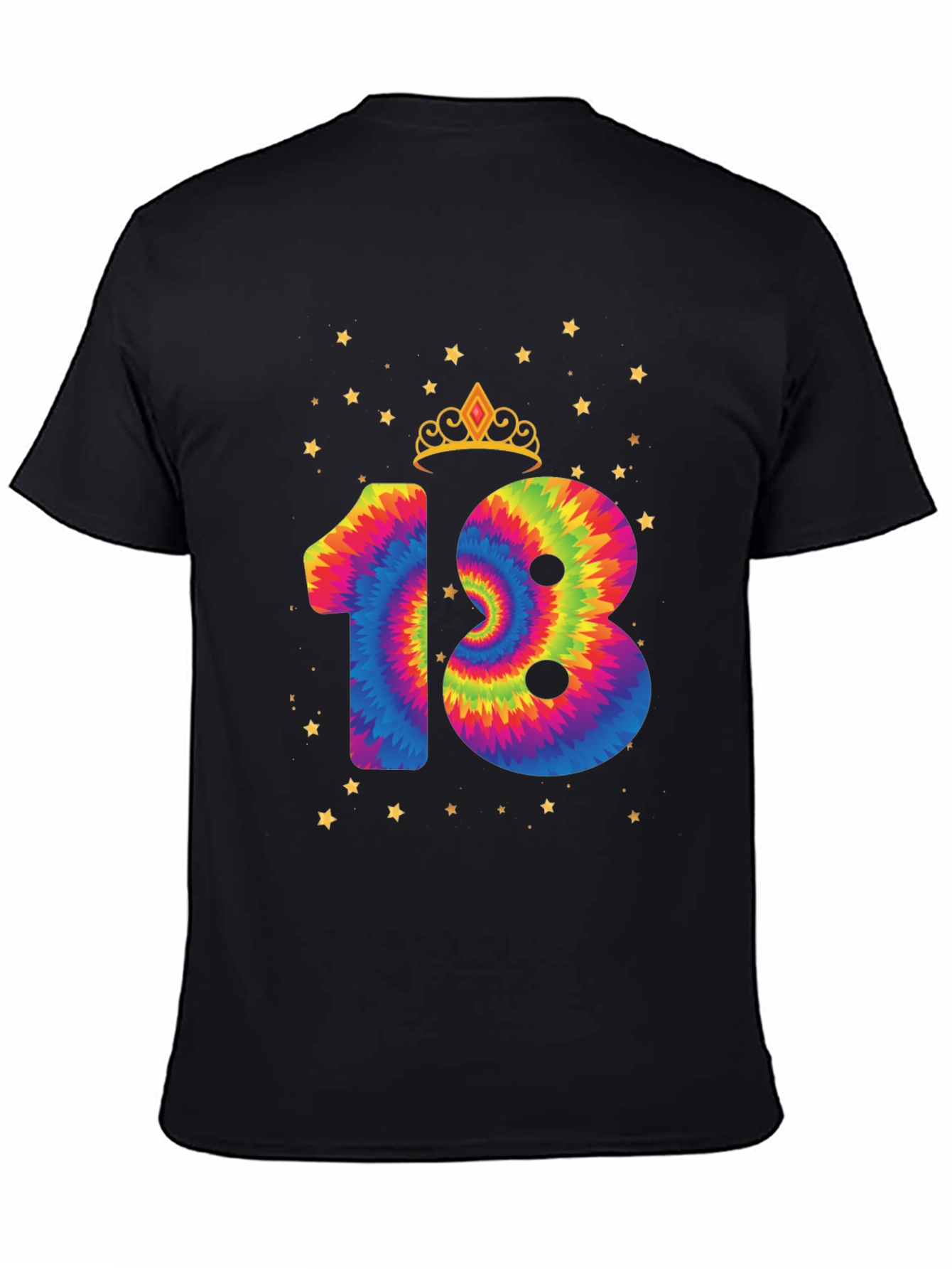 Tie Dye 18th Birthday Crown Star T-Shirt