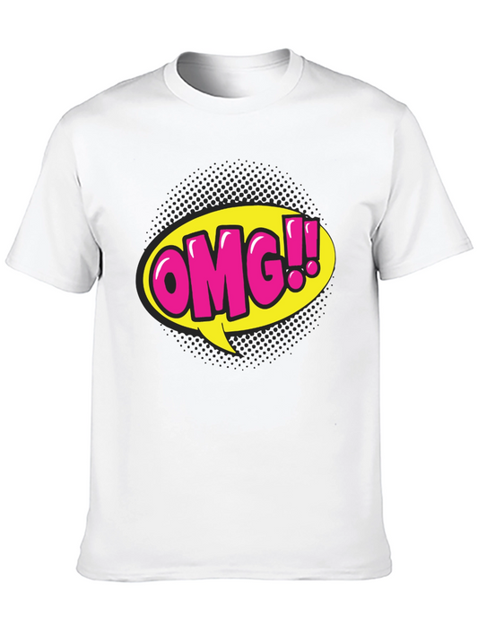OMG Comic Graphic Print Black Tee