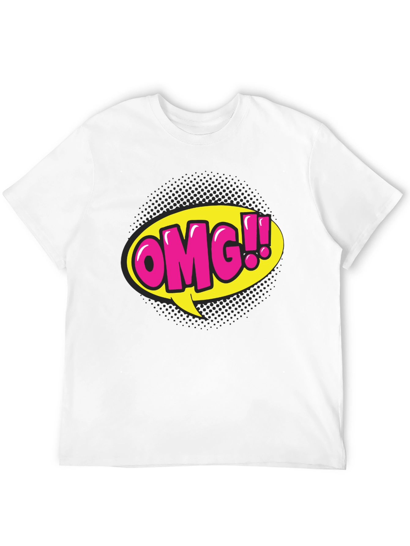 OMG Comic Graphic Print Black Tee