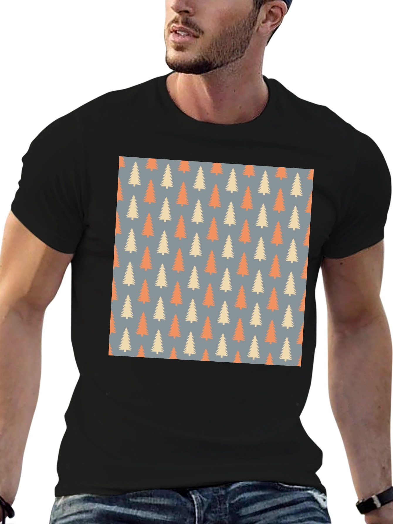 Patterned Trees T-Shirt - Stylish & Comfortable