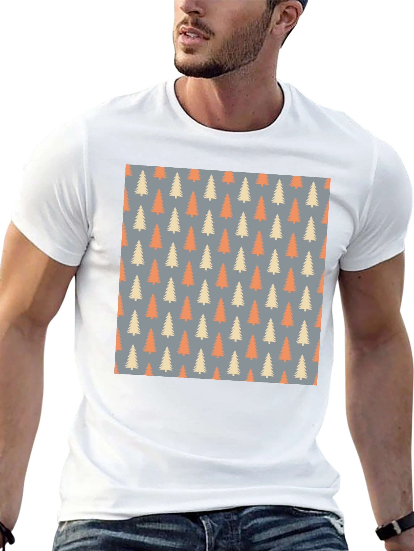 Patterned Trees T-Shirt - Stylish & Comfortable