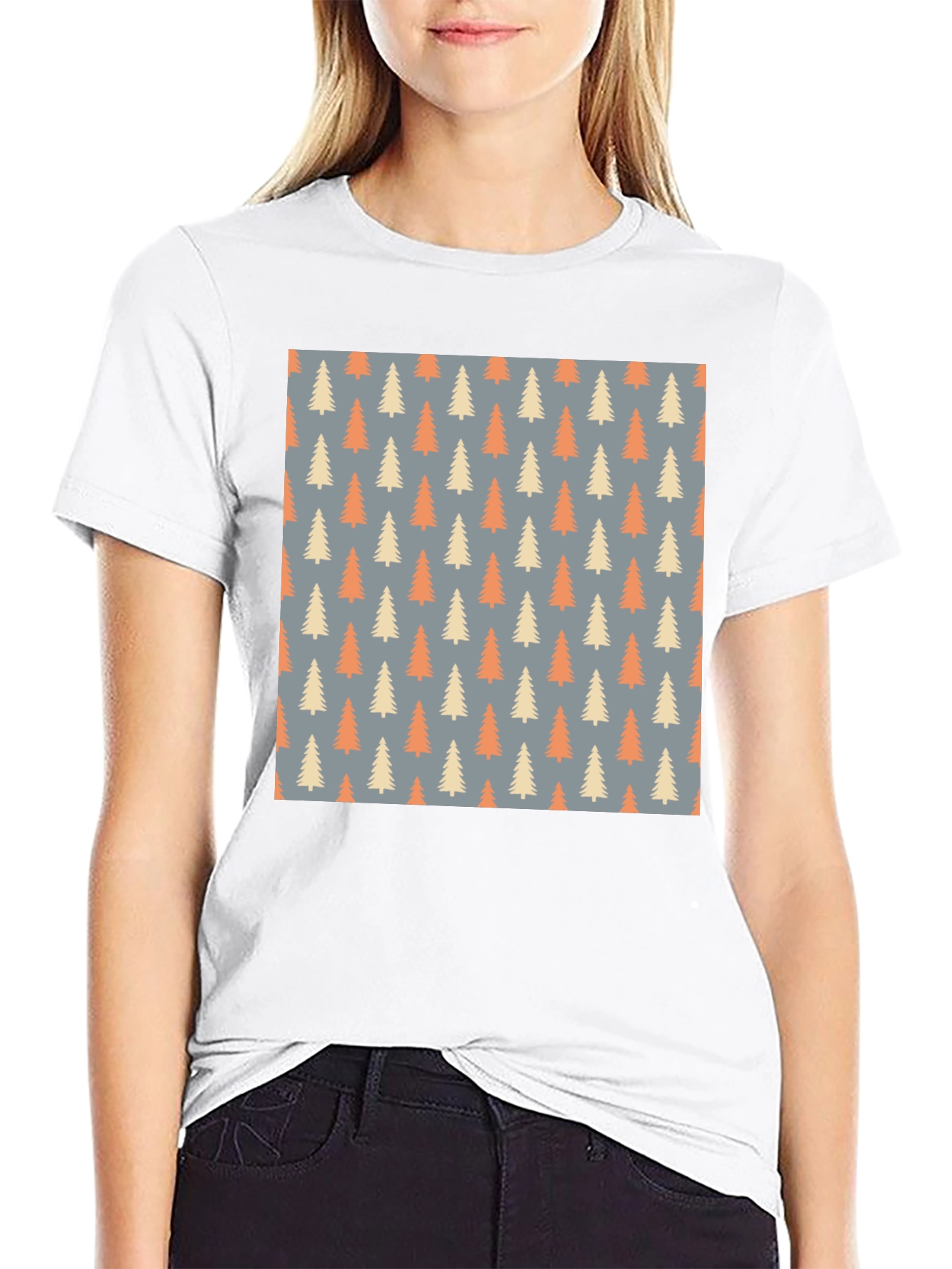 Patterned Trees T-Shirt - Stylish & Comfortable