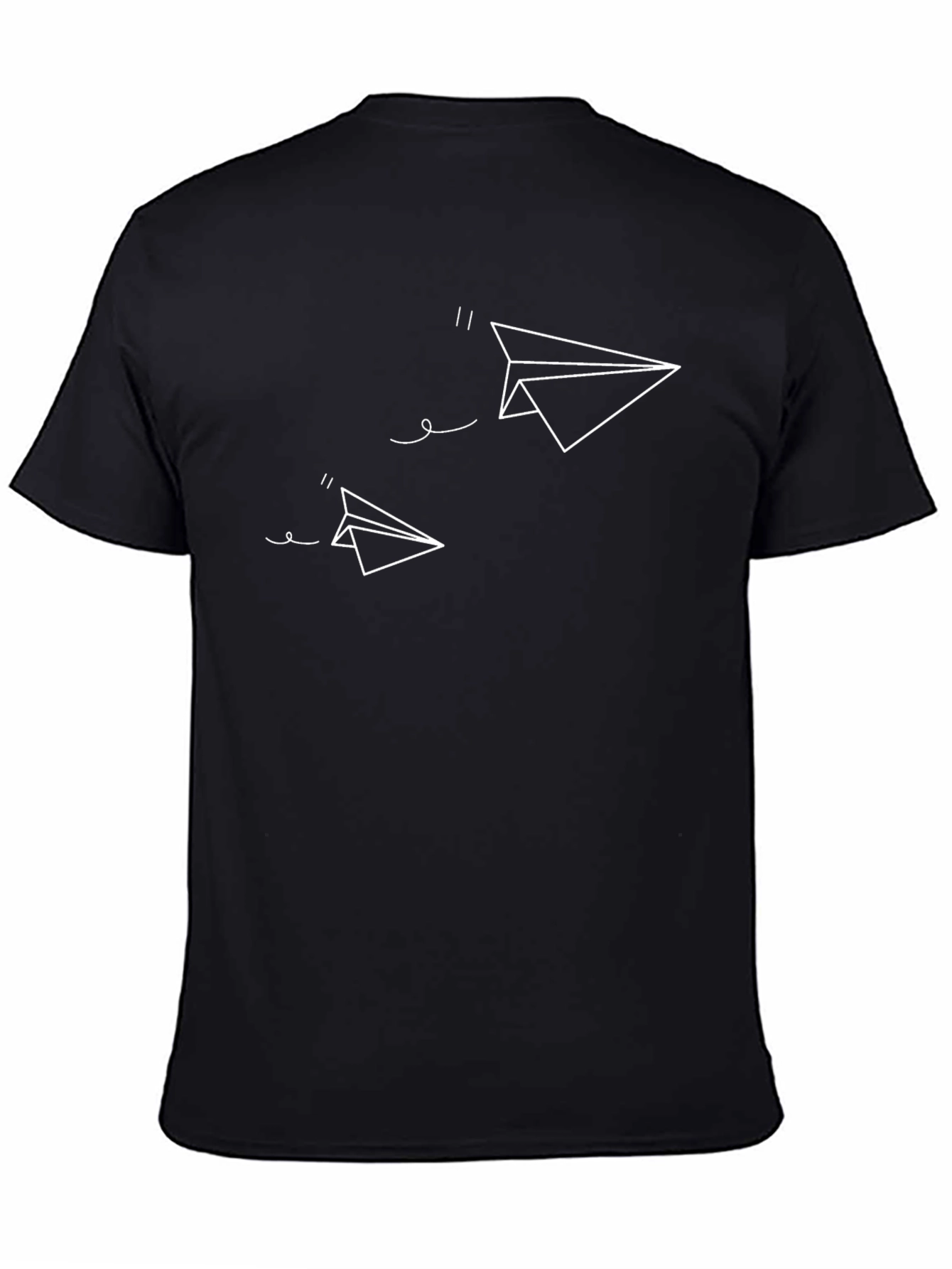 Paper Airplane Graphic Tee - Modern Black T-Shirt