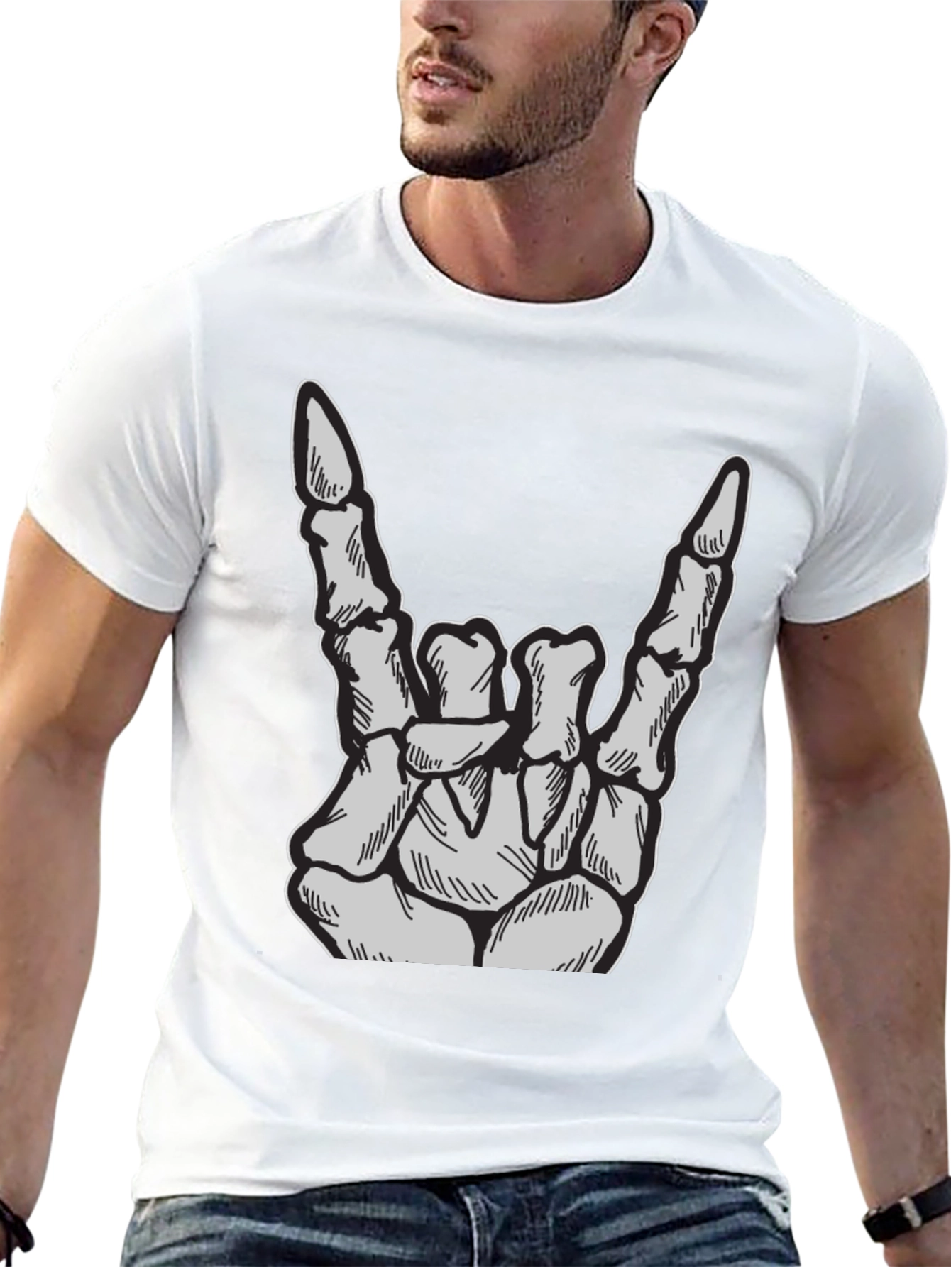 Rock On Skeleton Hand T-Shirt