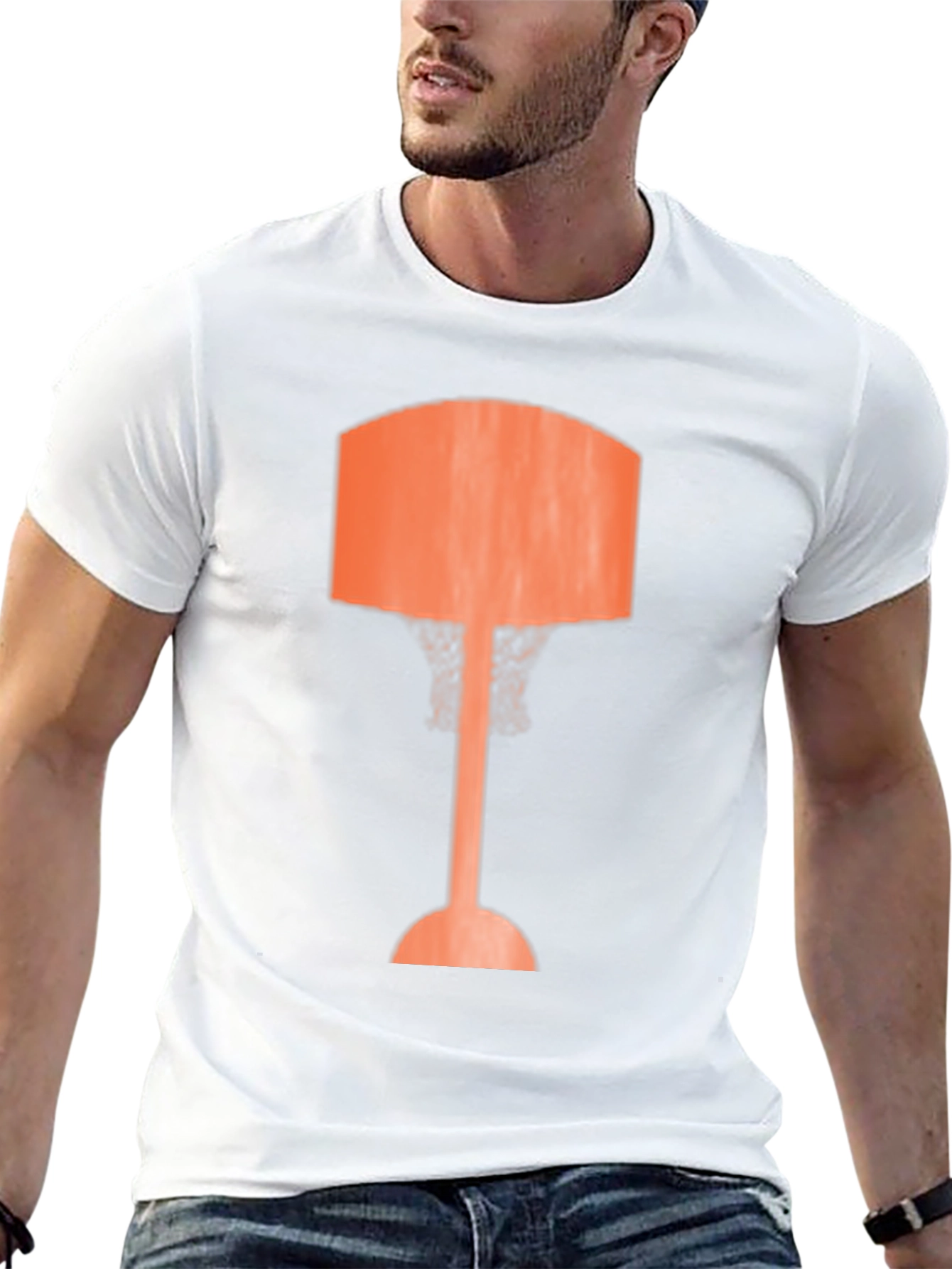 Retro Lamp Graphic Tee - Stylish Black T-Shirt