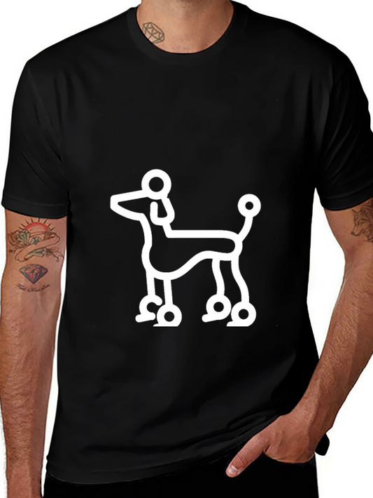 Poodle Outline Black T-Shirt