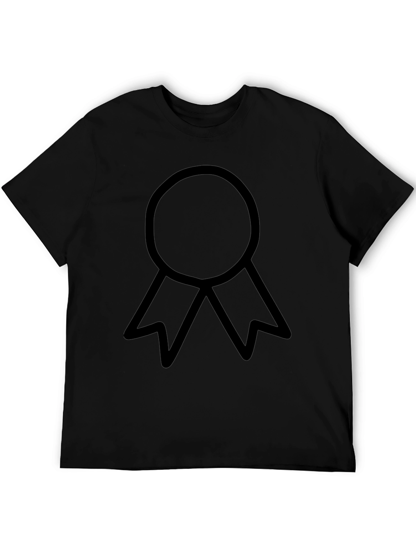 Minimalist Ribbon Graphic Black T-Shirt