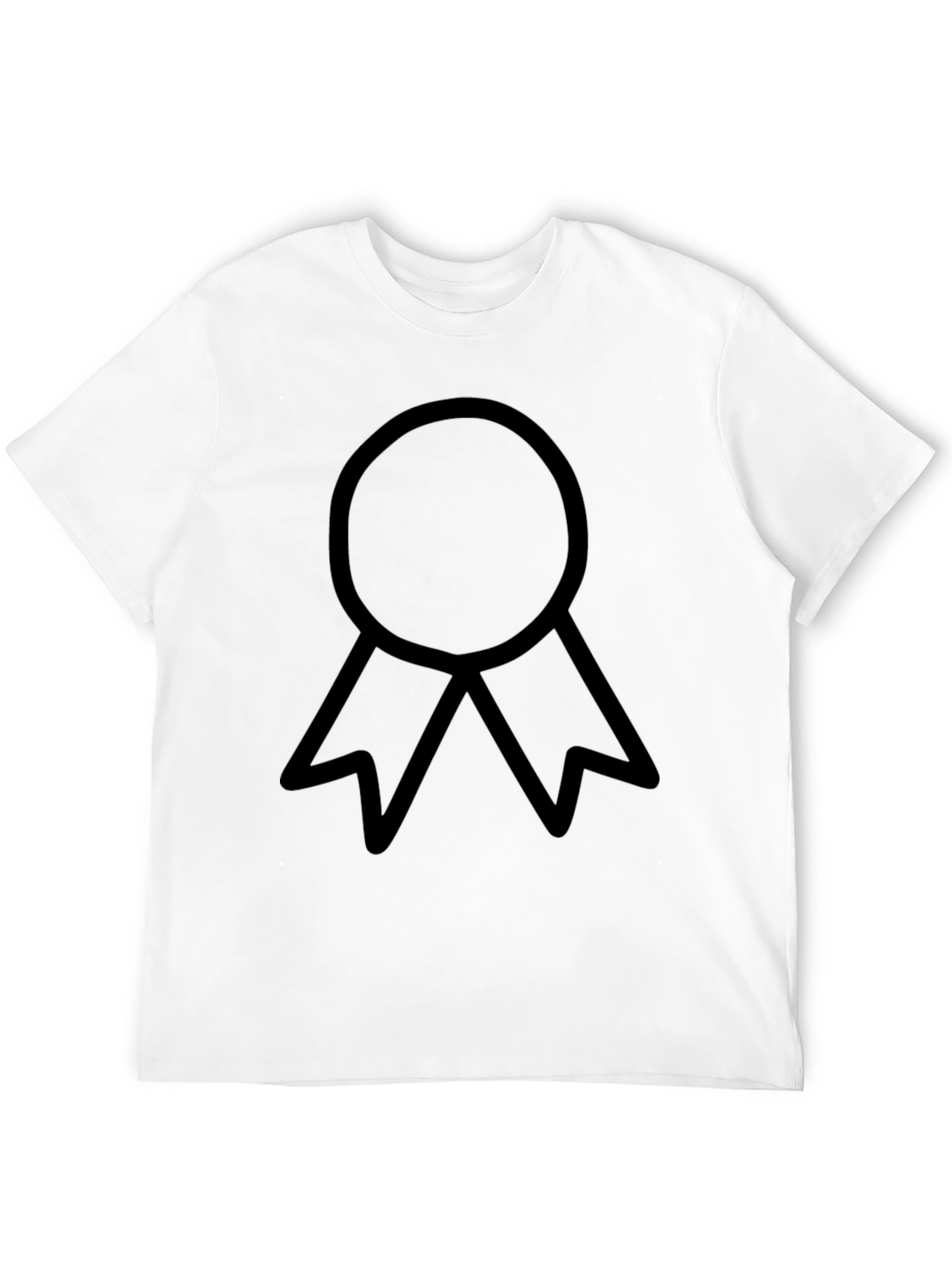 Minimalist Ribbon Graphic Black T-Shirt