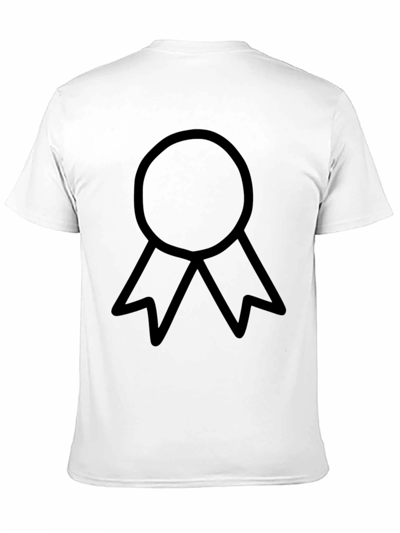 Minimalist Ribbon Graphic Black T-Shirt