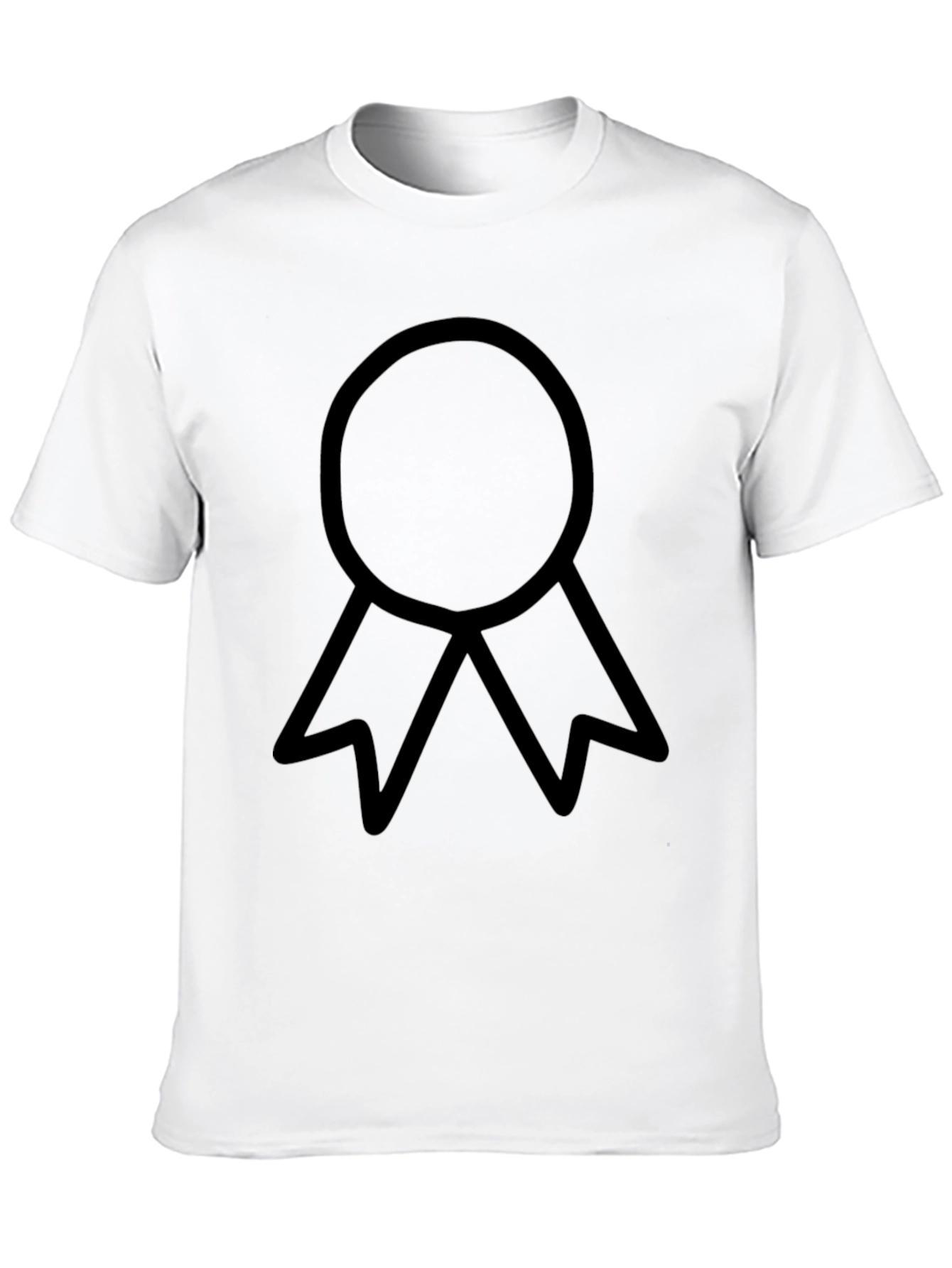Minimalist Ribbon Graphic Black T-Shirt