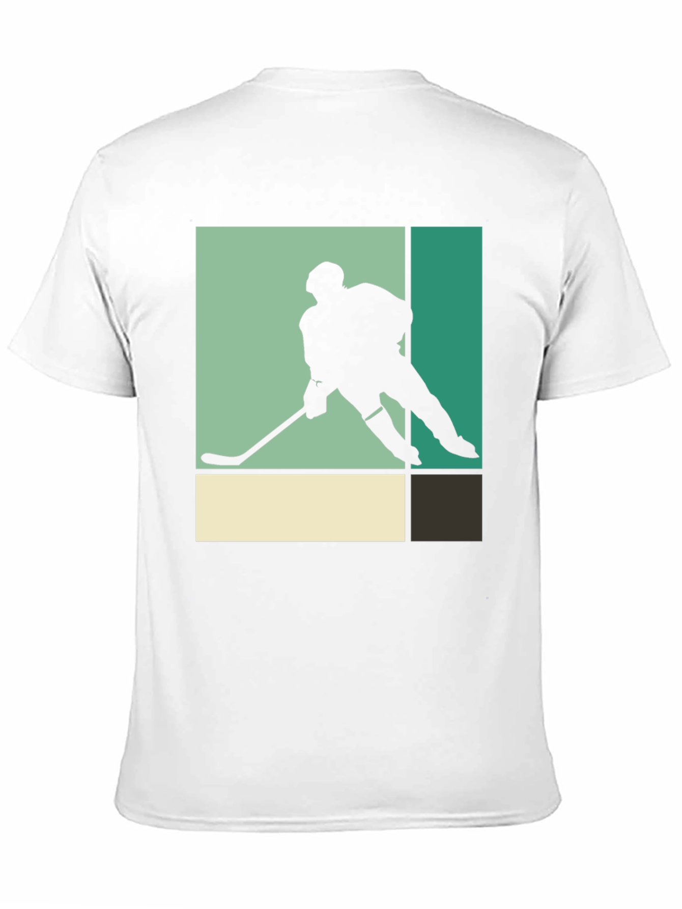 Retro Hockey Player Graphic Tee - Black