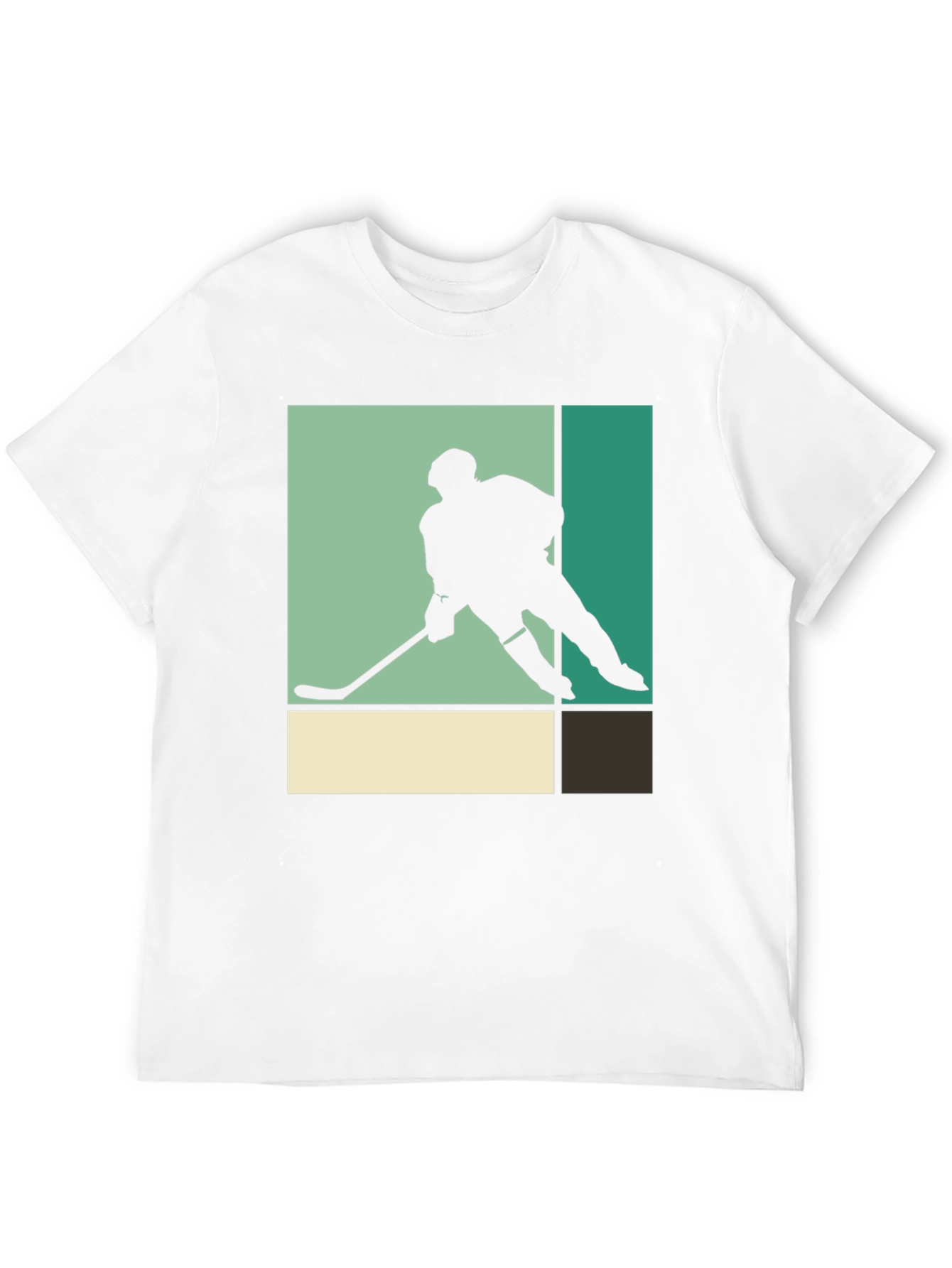 Retro Hockey Player Graphic Tee - Black