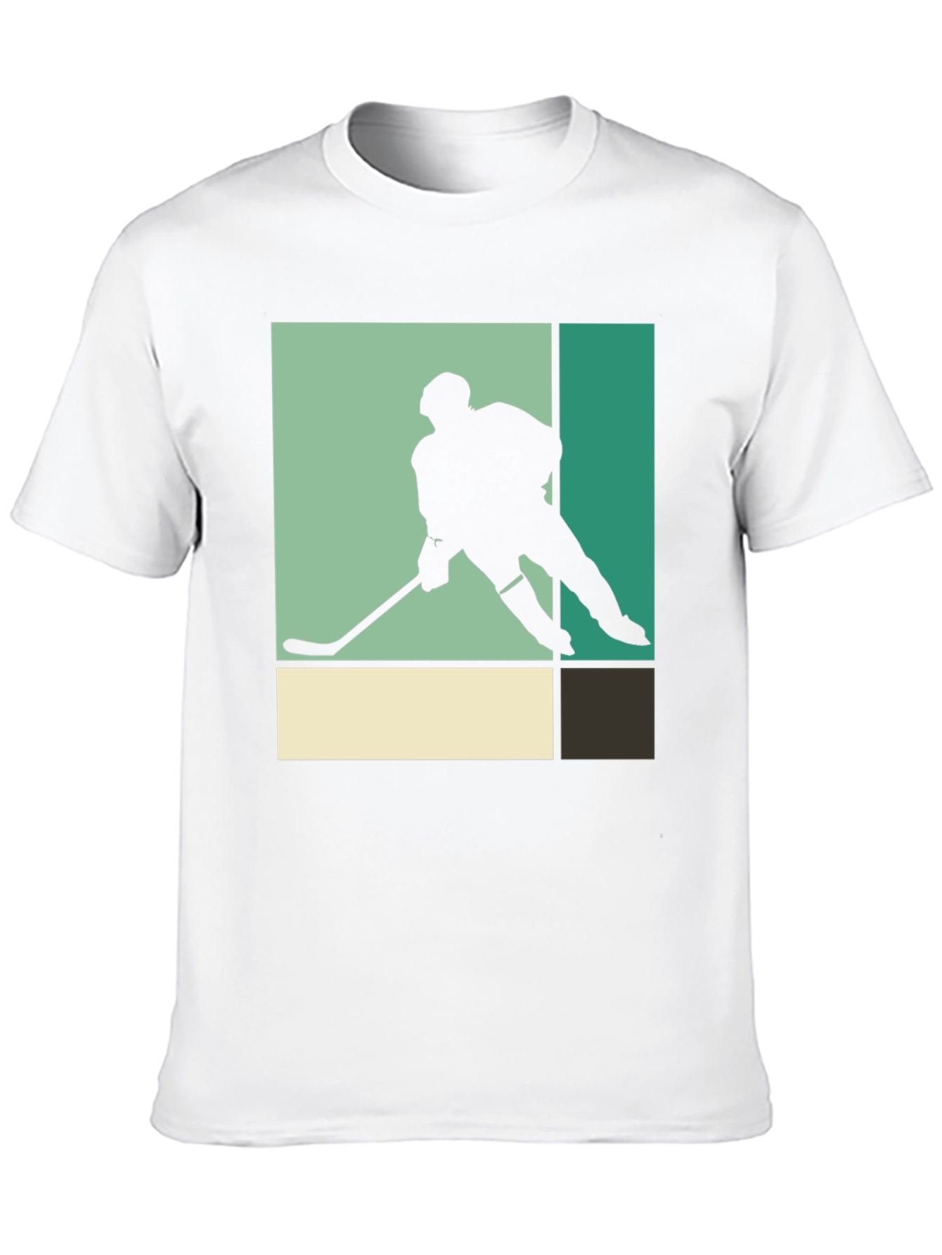 Retro Hockey Player Graphic Tee - Black