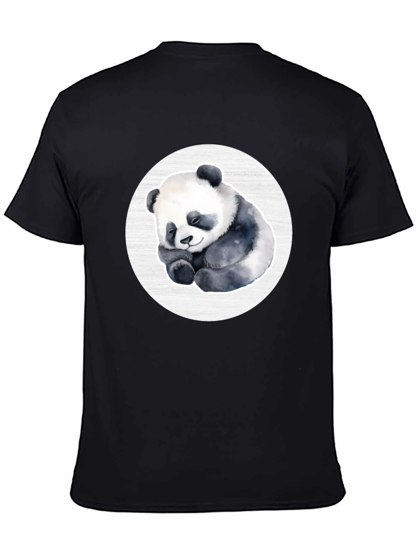 Cute Panda Graphic Tee - Black
