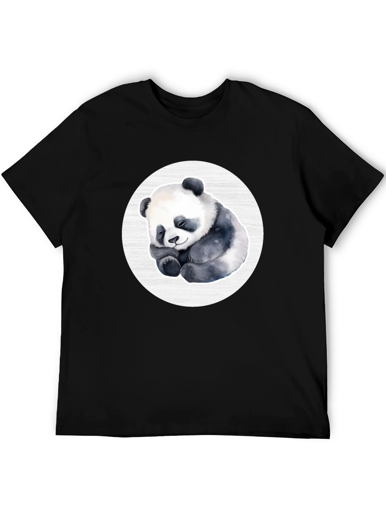 Cute Panda Graphic Tee - Black