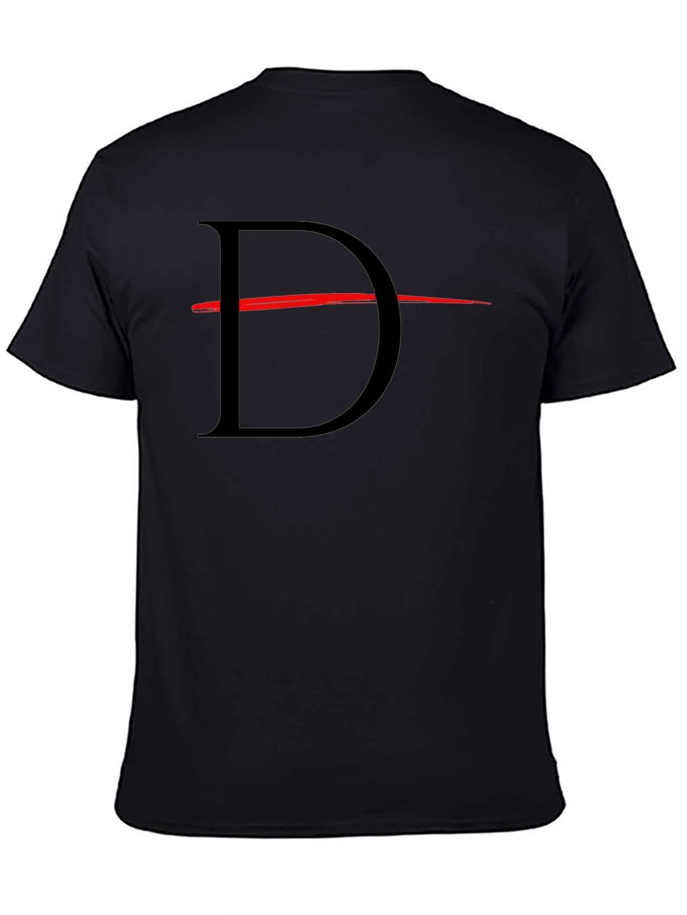 Striking Black T-Shirt with Bold Letter D Design