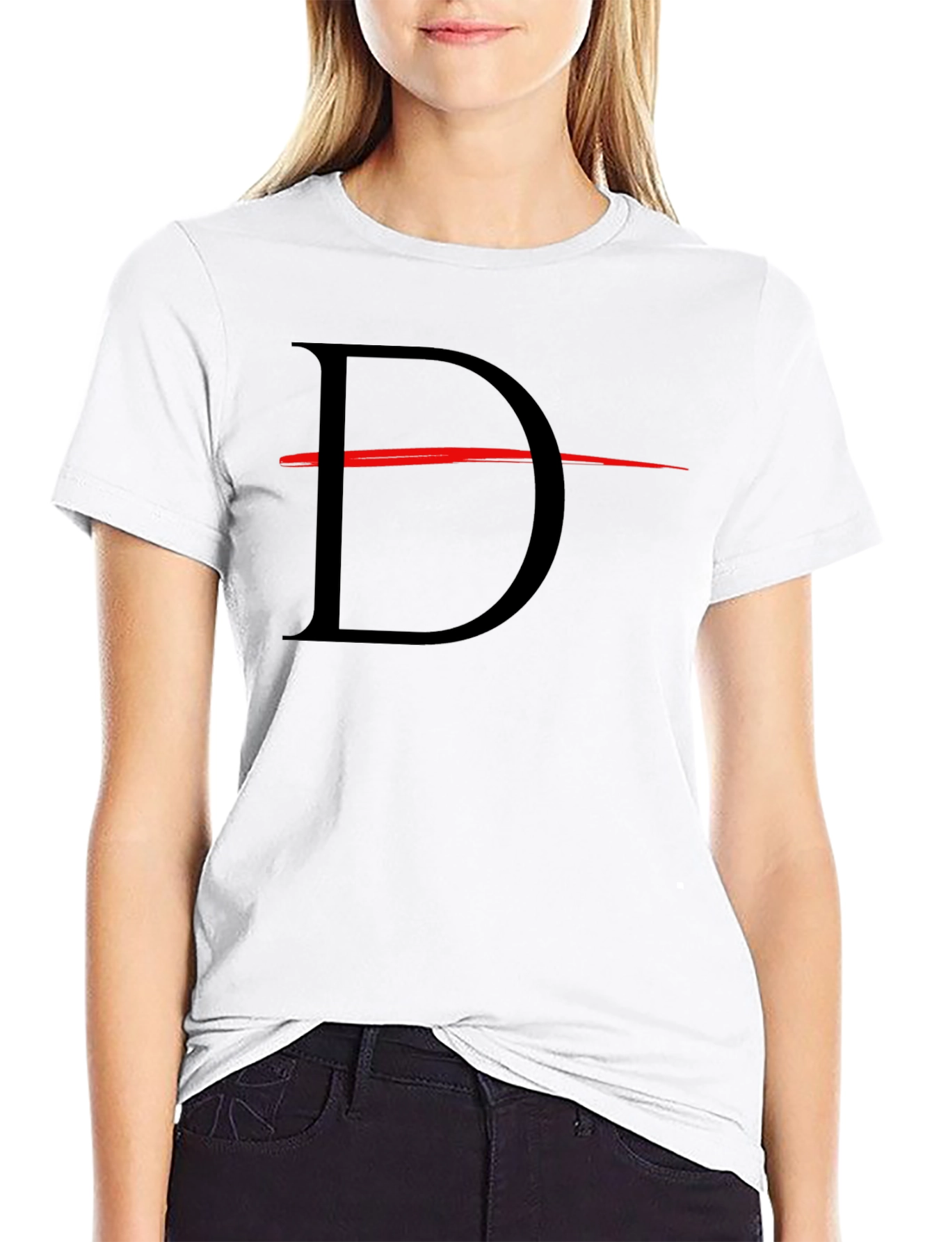 Striking Black T-Shirt with Bold Letter D Design