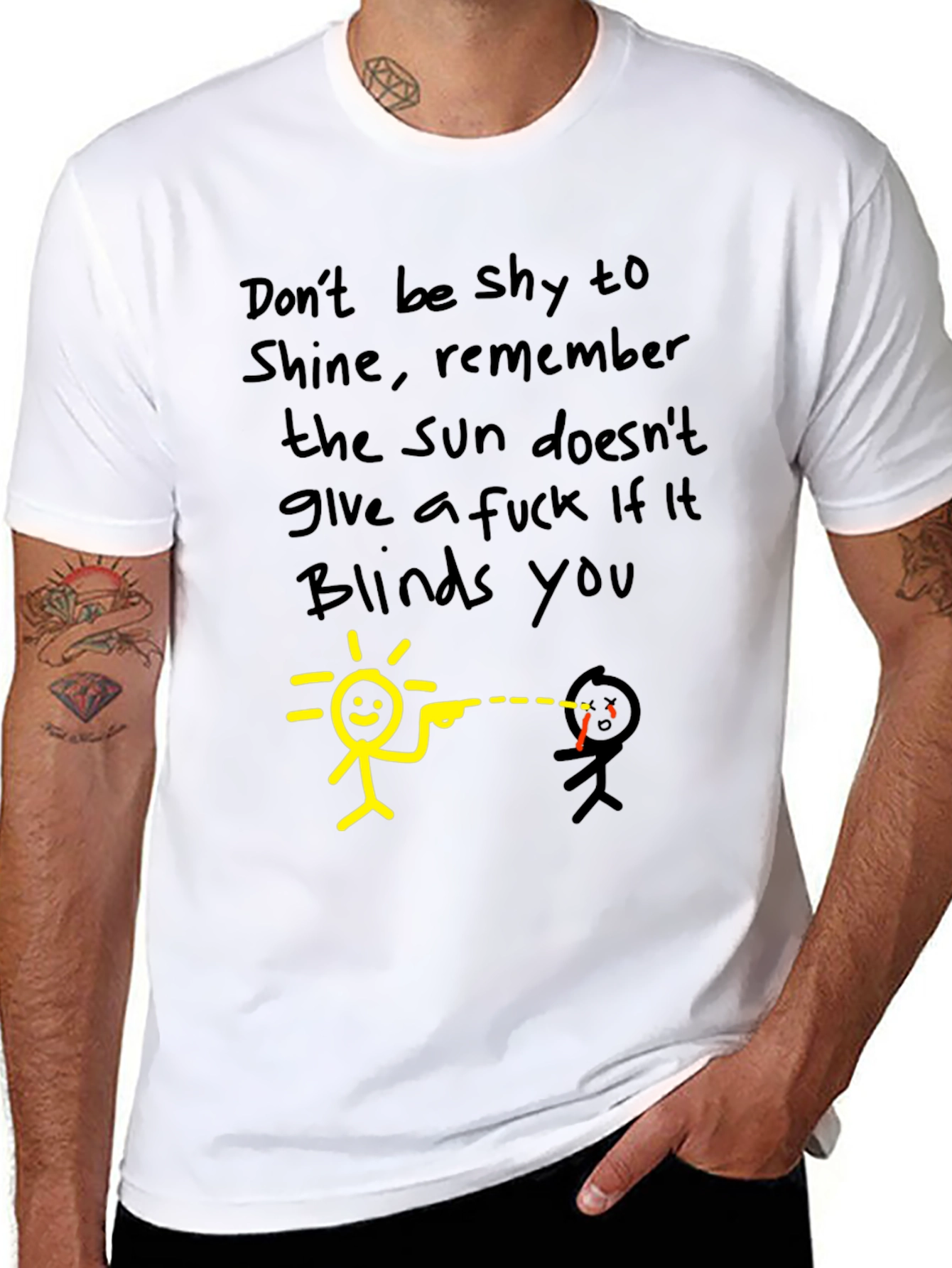 Dont Be Shy To Shine Black Graphic Tee