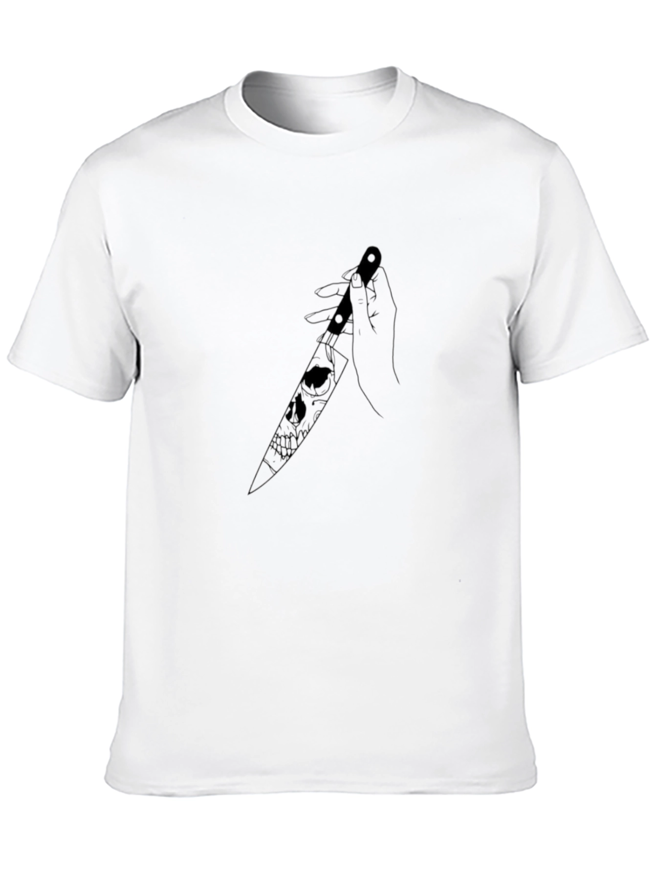 Skull Knife Graphic T-Shirt - Edgy Unisex Design