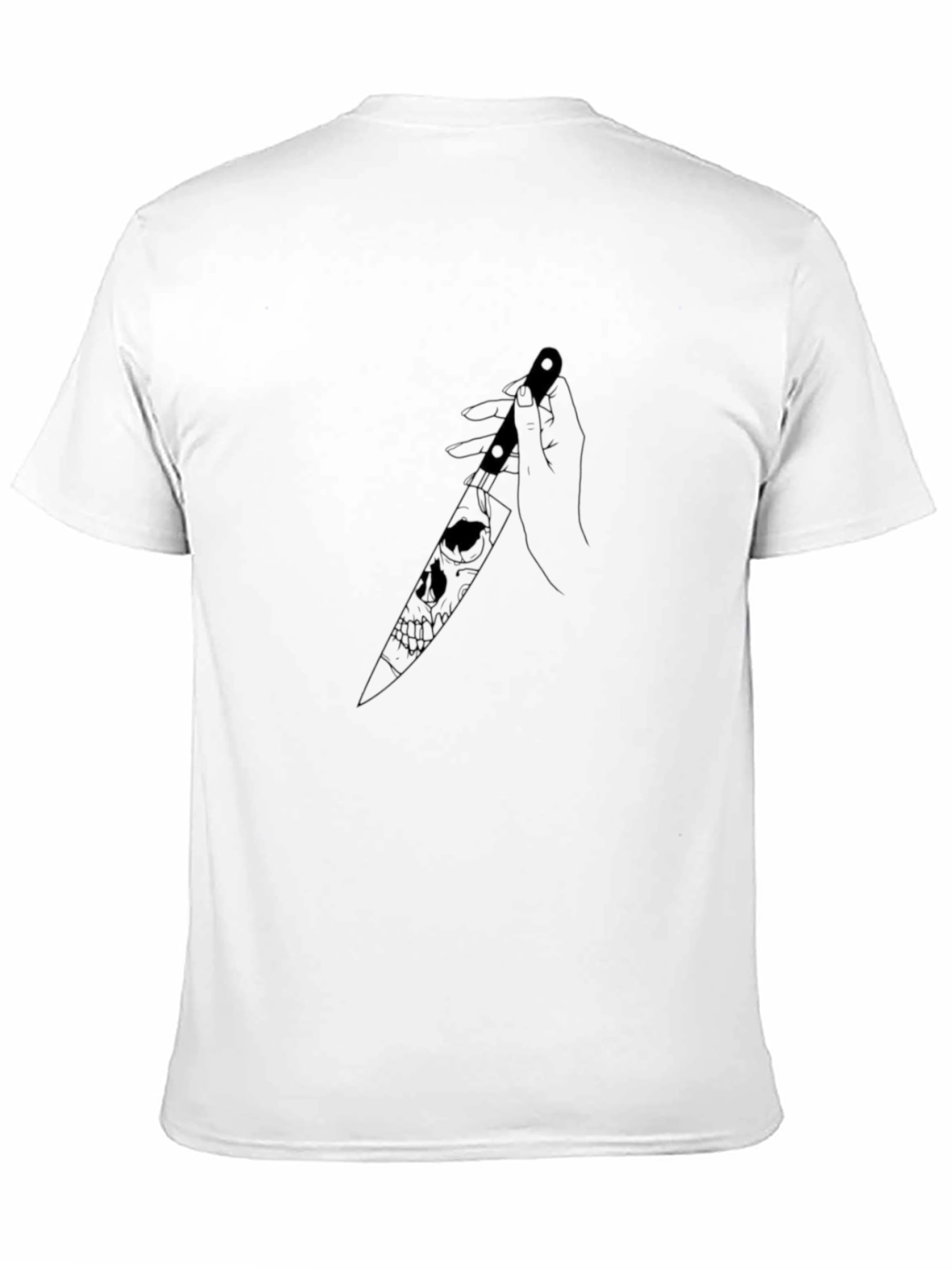 Skull Knife Graphic T-Shirt - Edgy Unisex Design