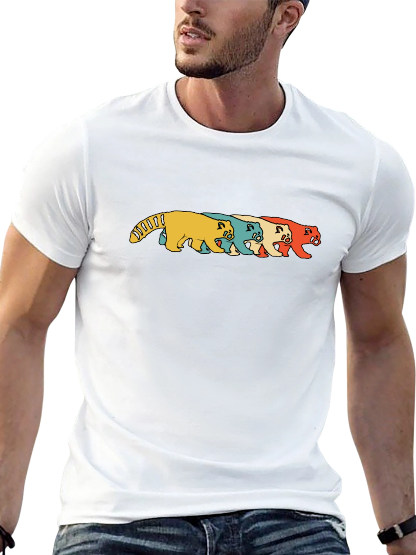 Retro Panda T-Shirt - Black Graphic Print